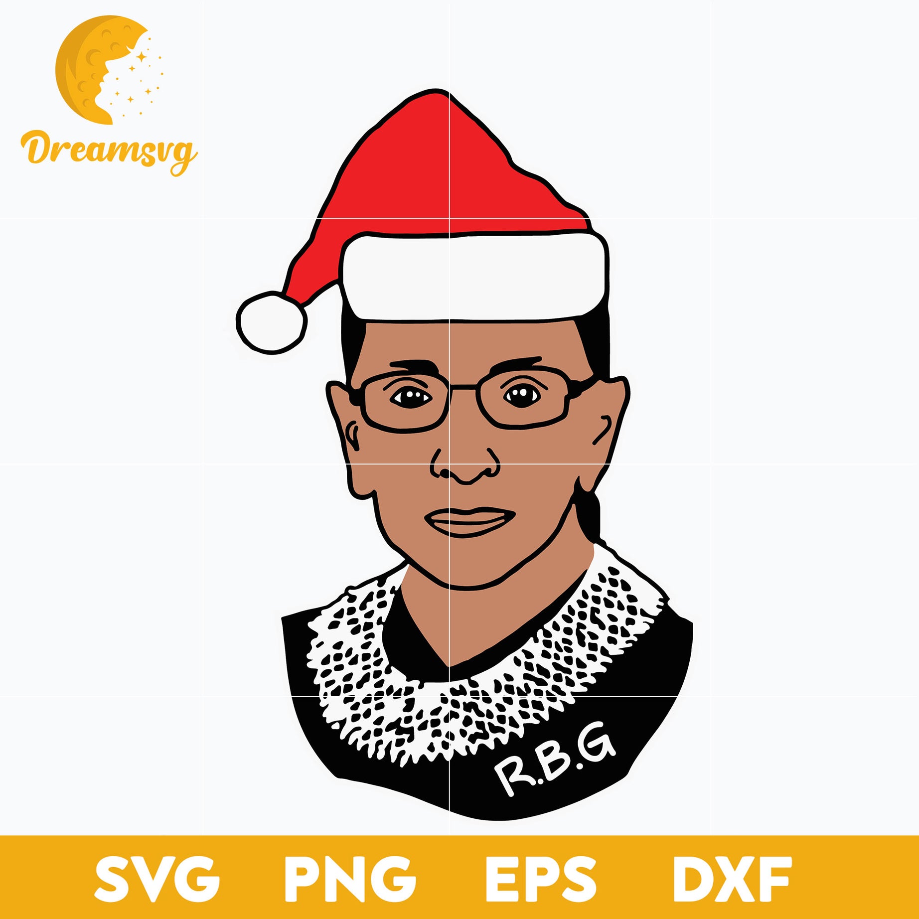 RBG Christmas Ruth Bader Ginsburg SVG, Christmas SVG, PNG DXF EPS Digital File.