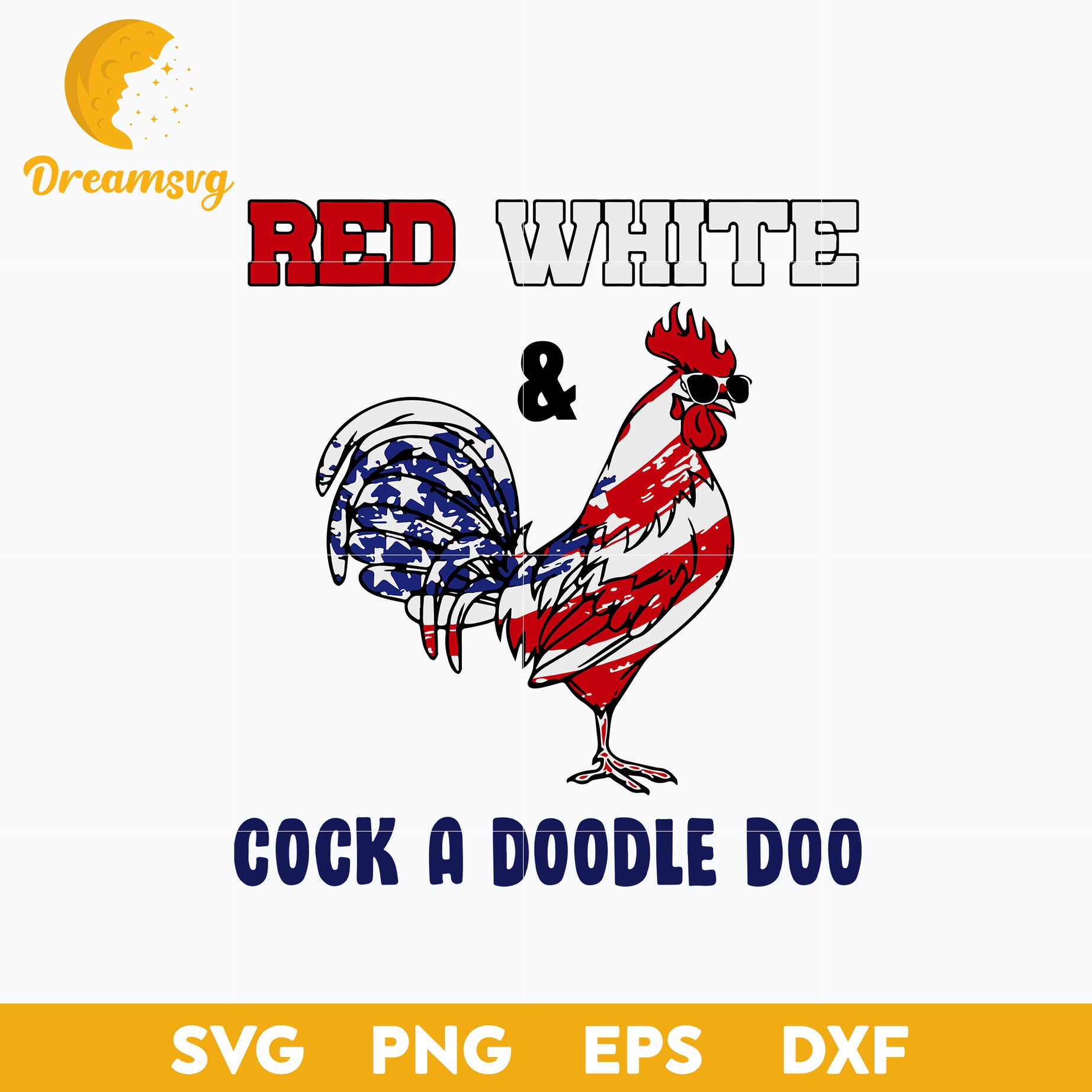 Red White and Cock SVG, Christmas SVG, PNG DXF EPS Digital File.