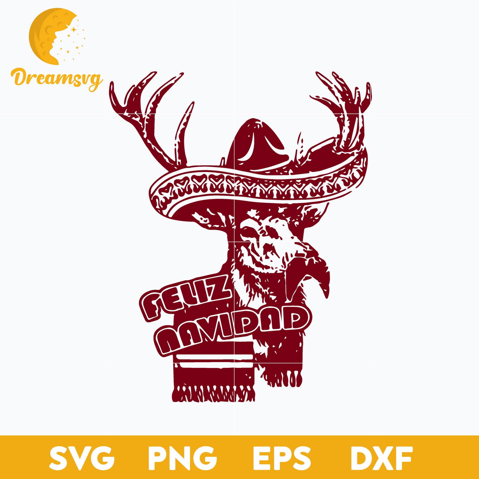 Reindeer Funny Christmas SVG, Christmas SVG, PNG DXF EPS Digital File.