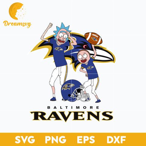 Rick and Morty Baltimore Ravens Svg, Baltimore Ravens Svg, Nfl Svg, Png, Dxf, Eps File