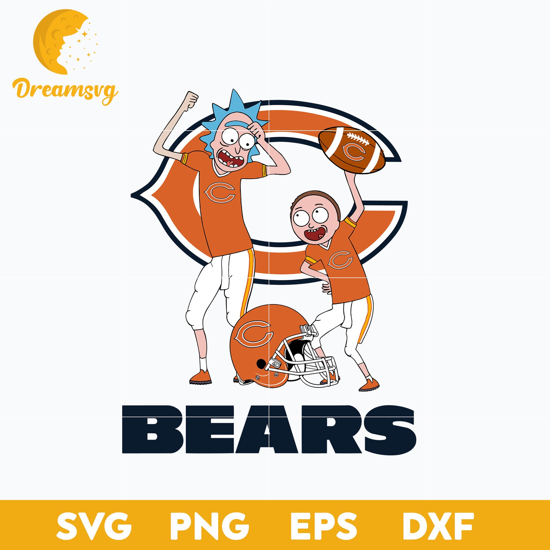 Rick and Morty Chicago Bears Svg, Chicago Bears Svg, Nfl Svg, Png, Dxf, Eps File