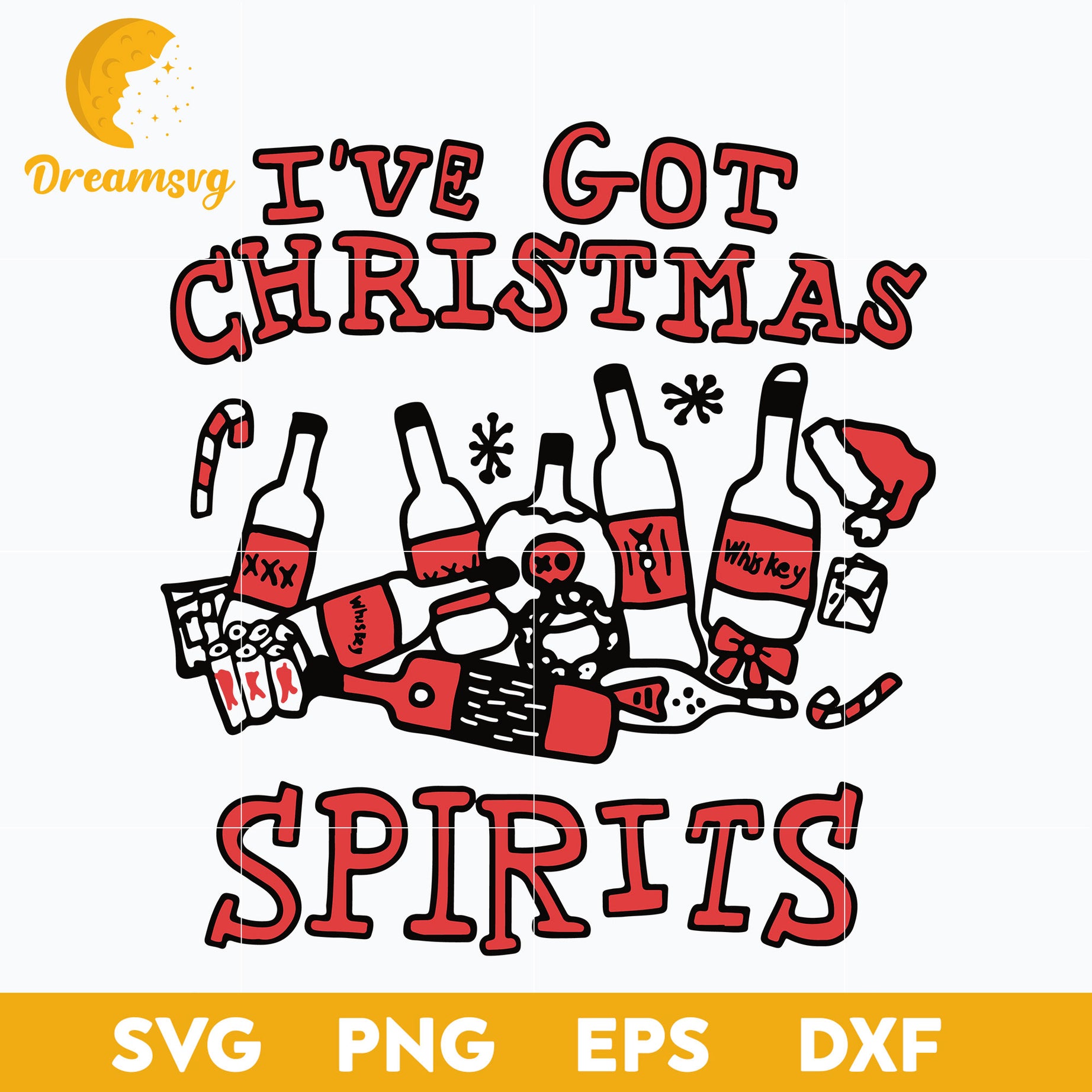 Ripple Junction I’ve Got Christmas Spirits SVG, Christmas SVG, PNG DXF EPS Digital File.
