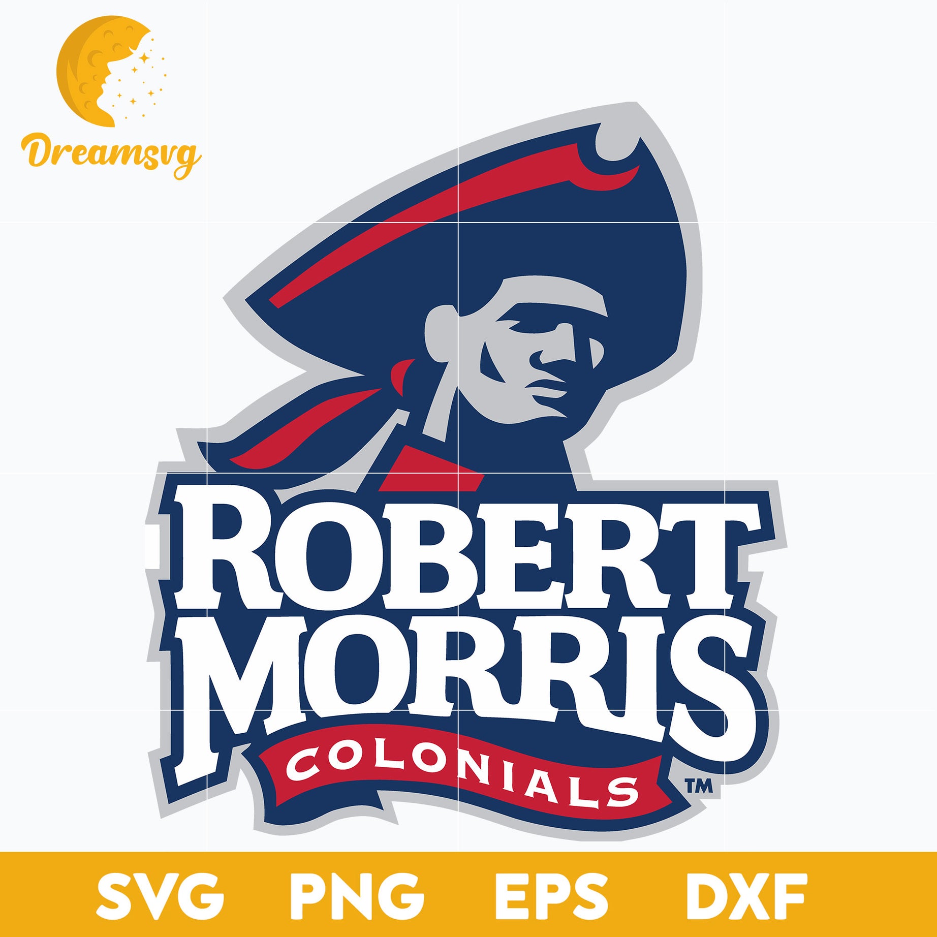 Robert Morris Colonials Svg, Logo Ncaa Sport Svg, Ncaa Svg, Png, Dxf, Eps Download File.