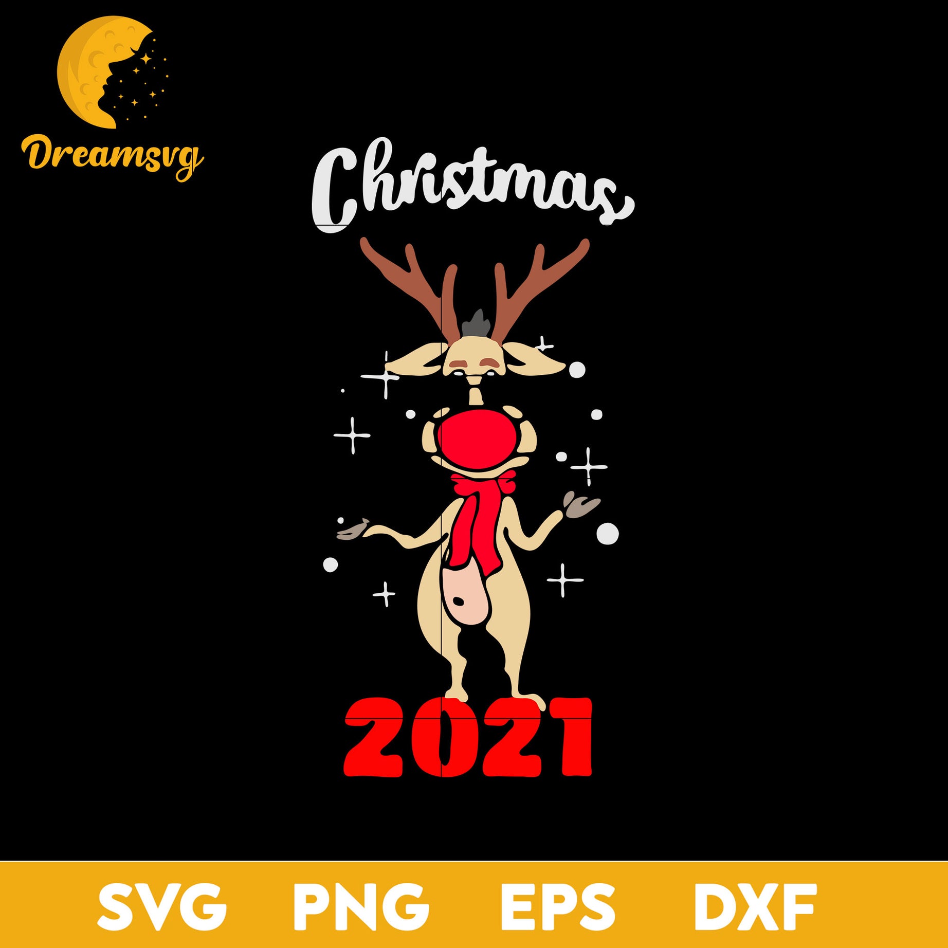Rudolph Reindeer Mask Christmas 2021 SVG, Christmas SVG, PNG DXF EPS Digital File.