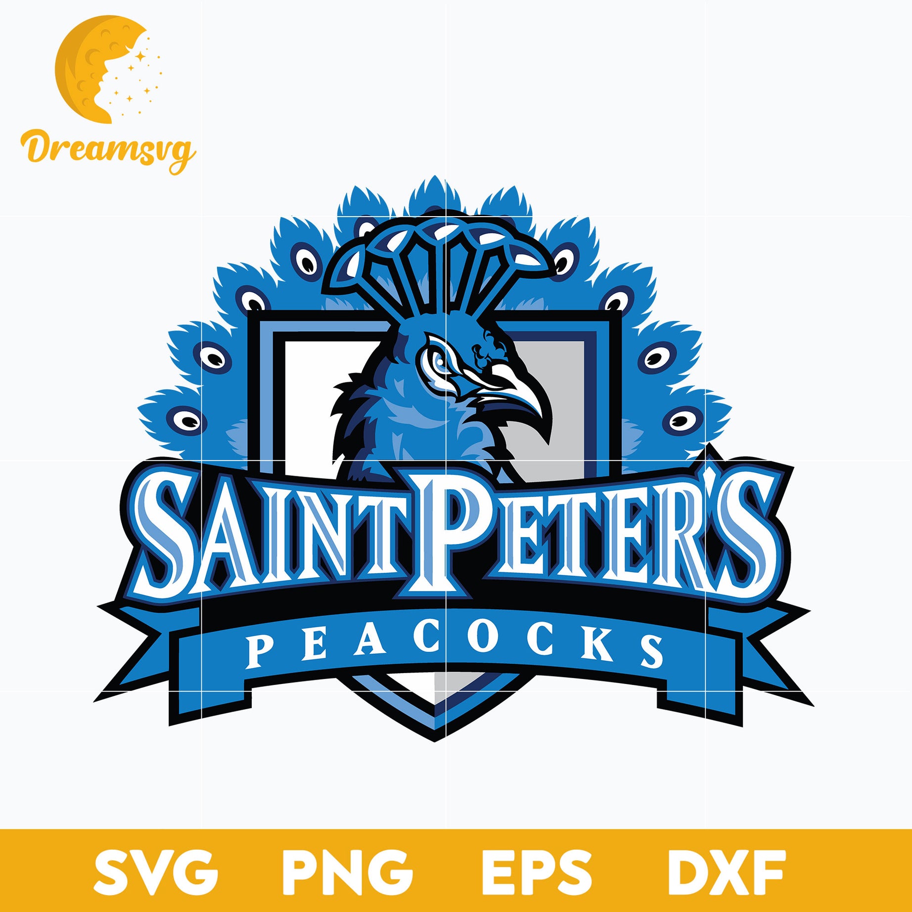 Saint Peter's Peacocks Svg, Logo Ncaa Sport Svg, Ncaa Svg, Png, Dxf, Eps Download File.