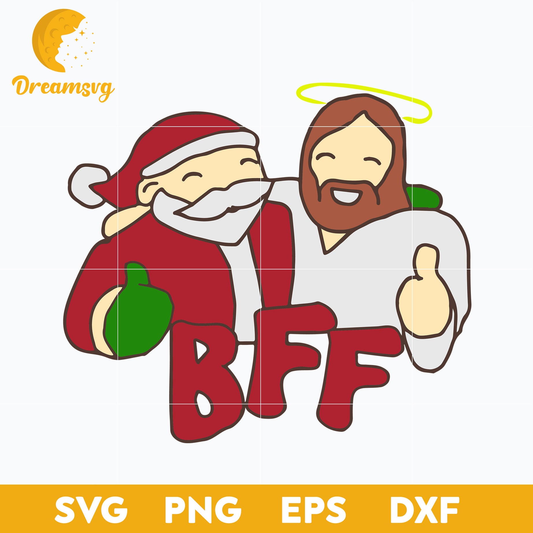 Santa And Jesus Are Best Friends Christmas SVG, Christmas SVG, PNG DXF EPS Digital File.