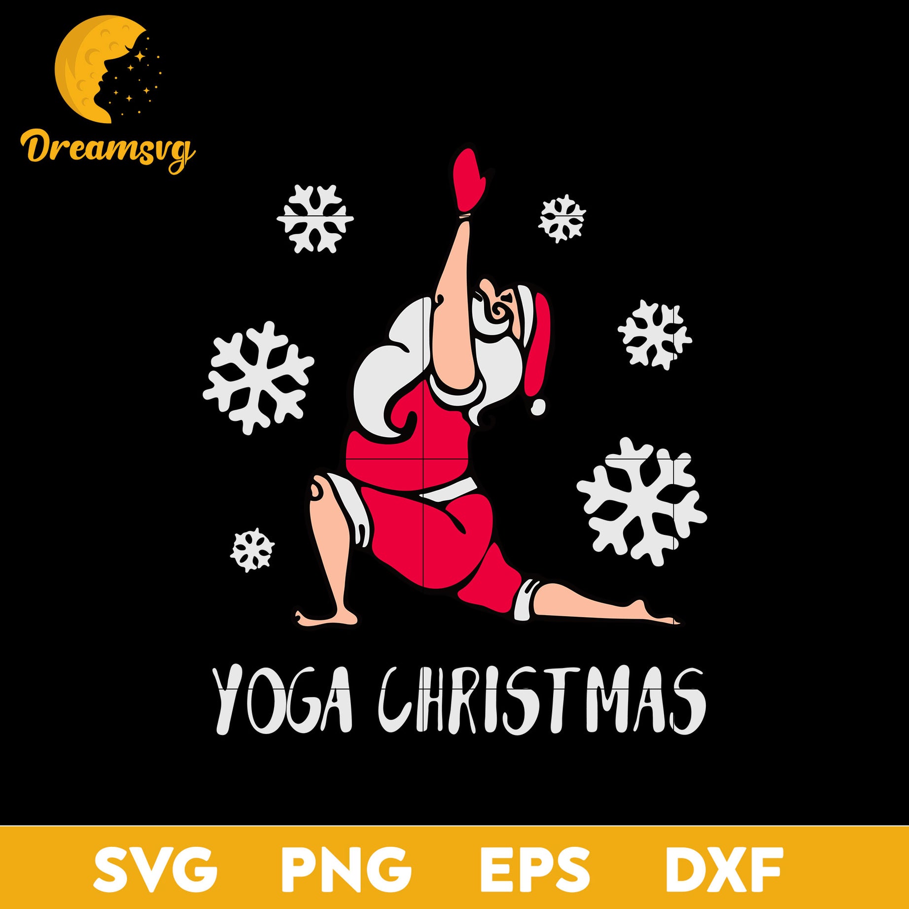 Santa Claus Yoga Christmas SVG, Christmas SVG, PNG DXF EPS Digital File.