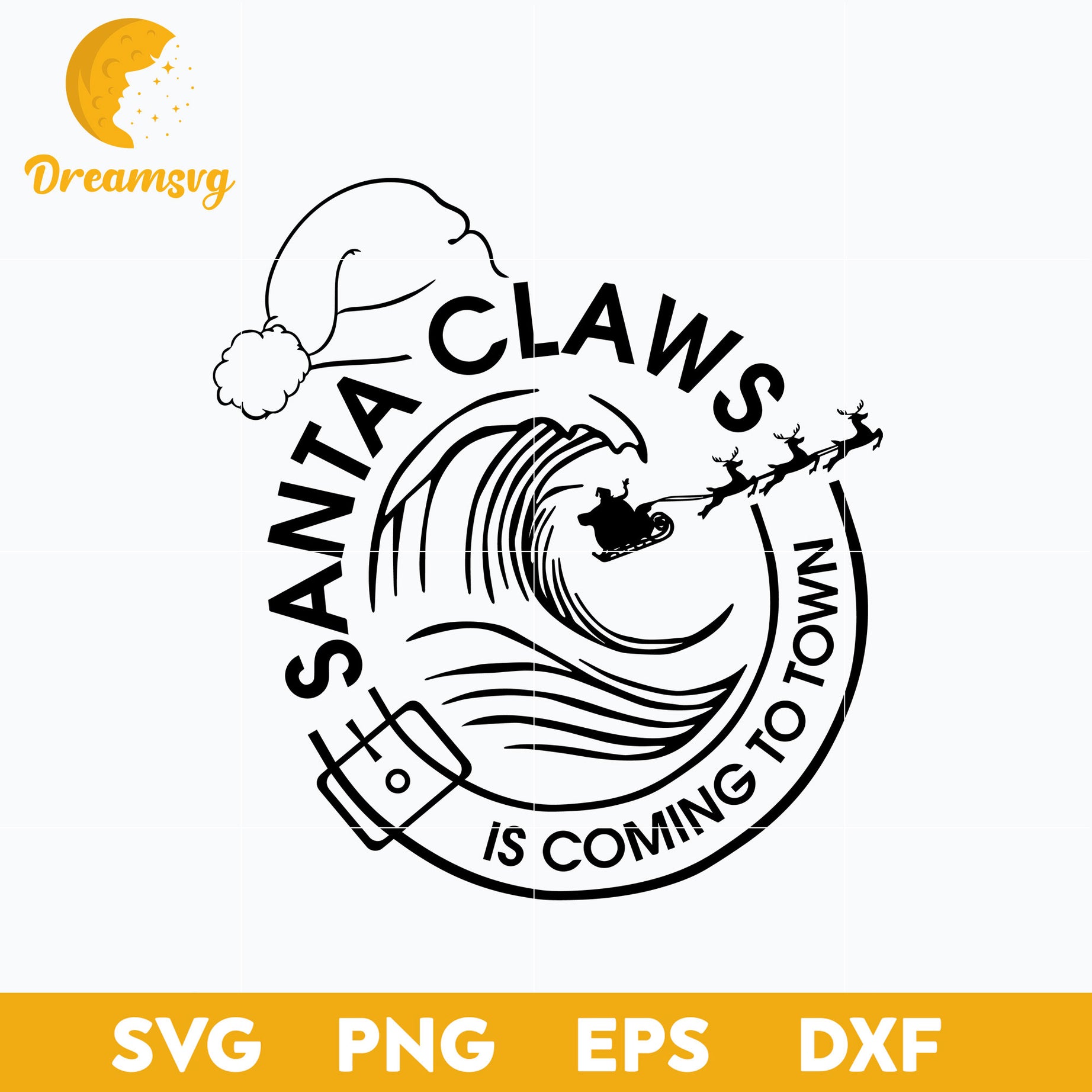 Santa Claws Is Coming To Town SVG, Christmas SVG, PNG DXF EPS Digital File.