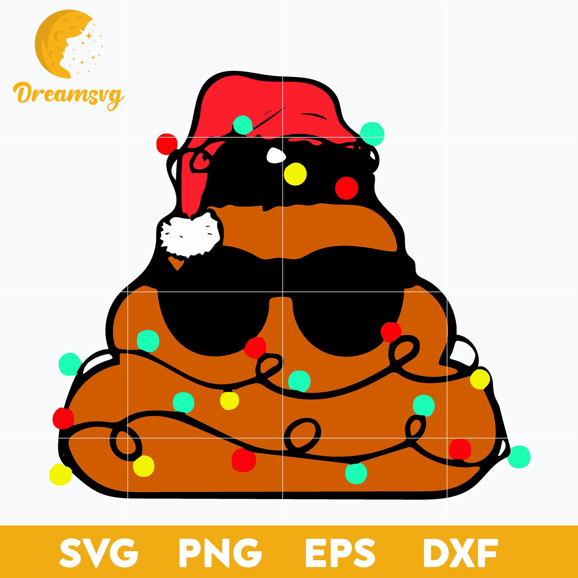 Santa Poop Emoji Candy Christmas SVG, Christmas SVG, PNG DXF EPS Digital File.
