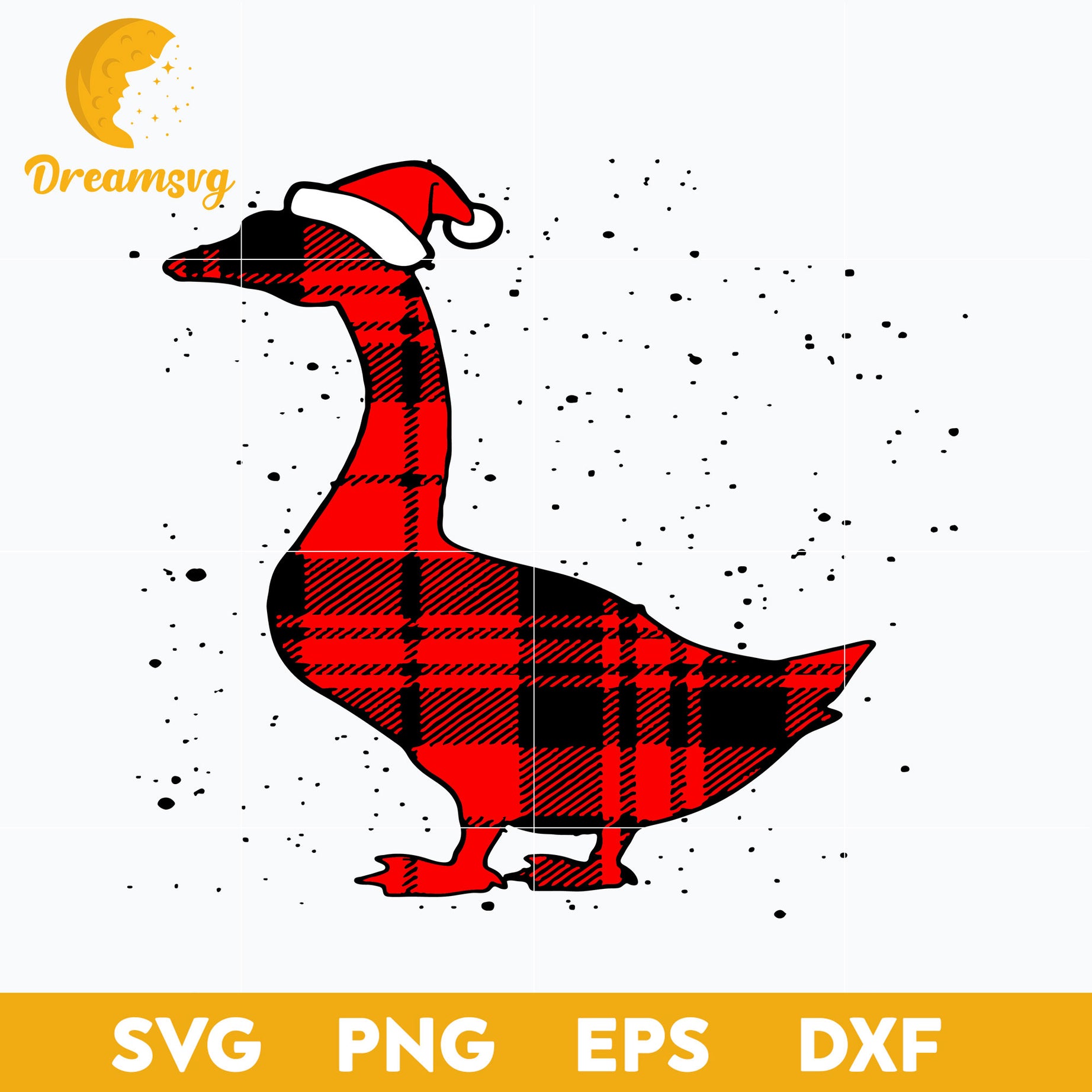 Santa Red Plaid Goose Bird Christmas SVG, Christmas SVG, PNG DXF EPS Digital File.