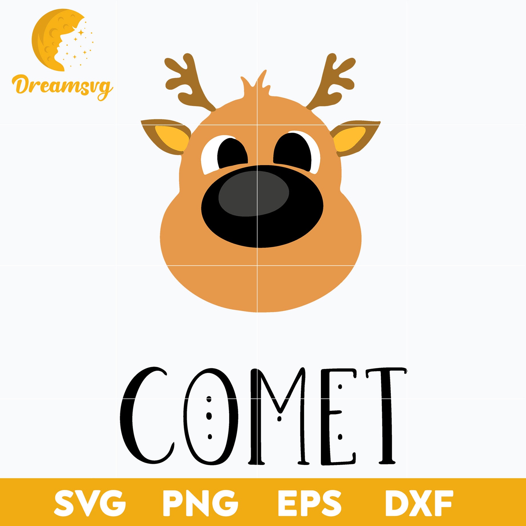 Santa Reindeer Comet Matching Group Family SVG, Christmas SVG, PNG DXF EPS Digital File.