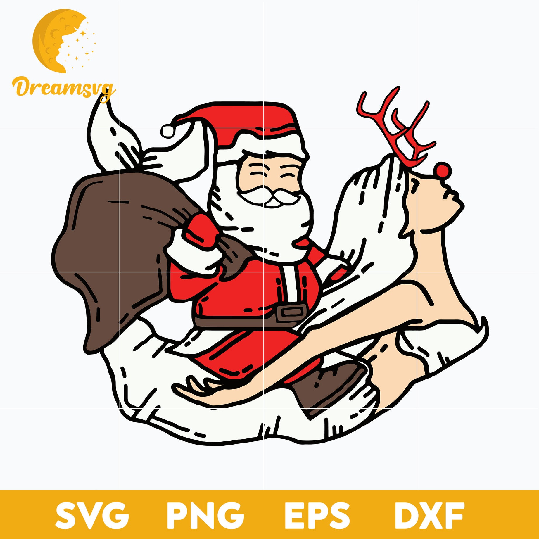 Santa Riding Mermaid Naughty Funny Christmas SVG, Christmas SVG, PNG DXF EPS Digital File.