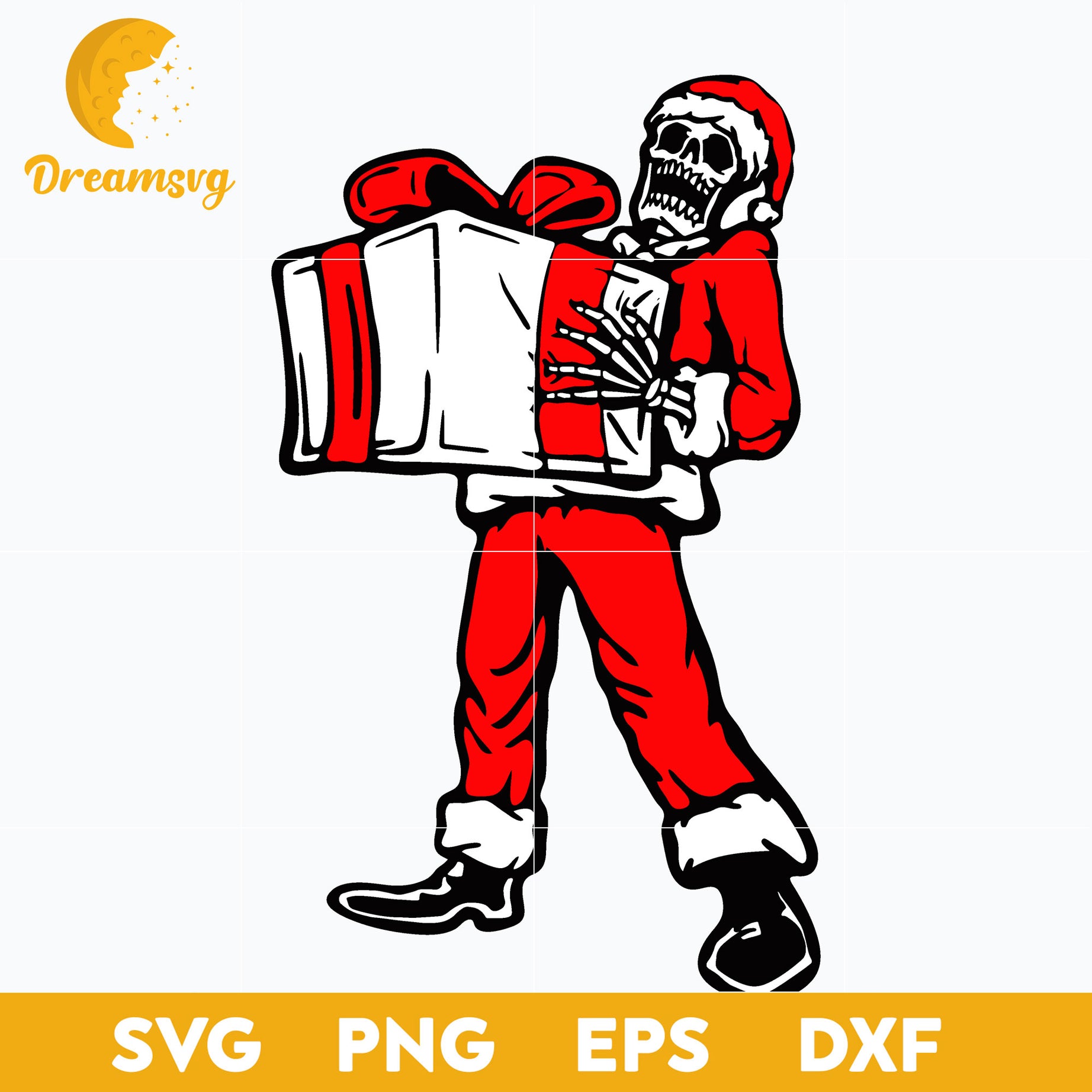 Santa Skeleton Christmas SVG, Christmas SVG, PNG DXF EPS Digital File.