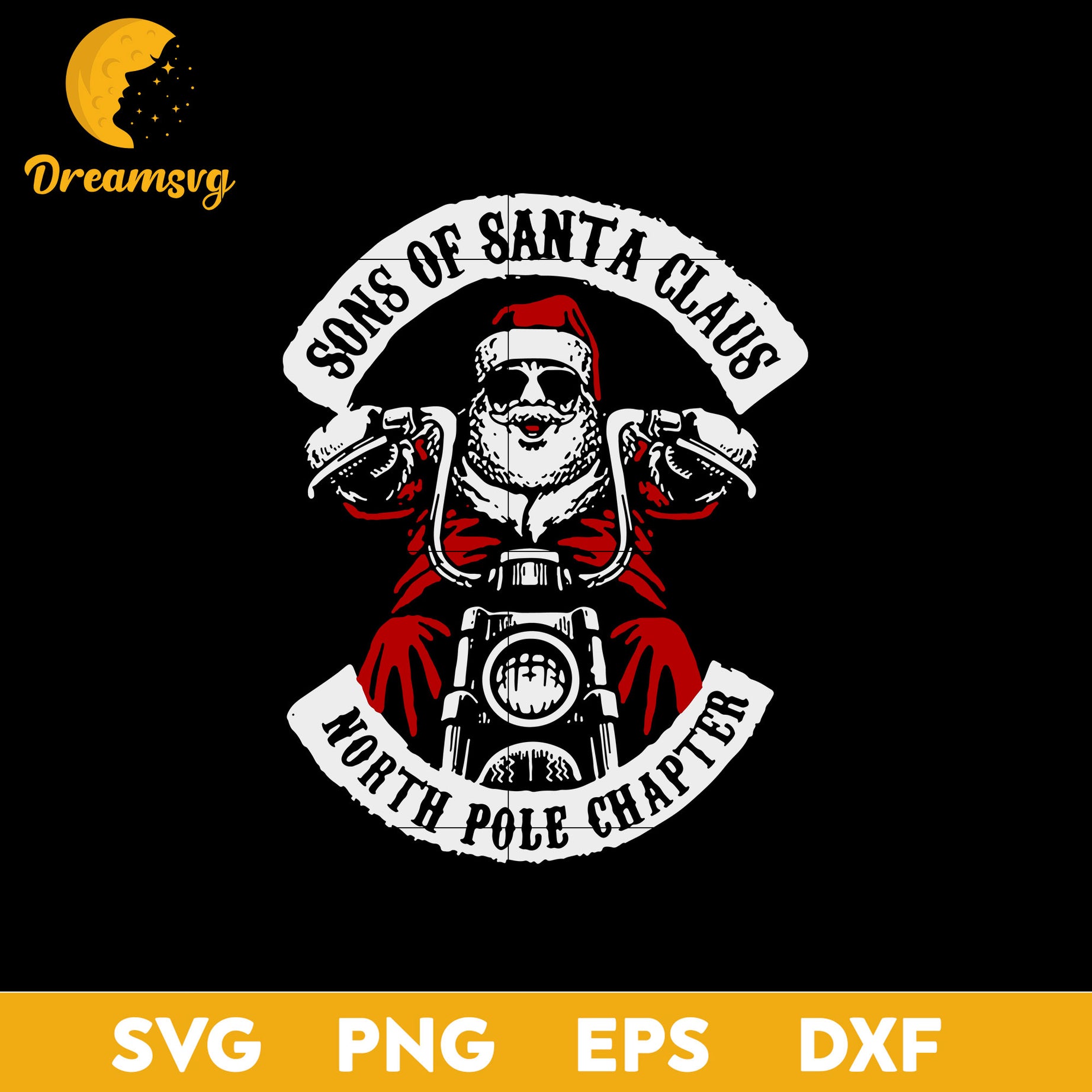 Santa The North Pole Chapter Biker Christmas SVG, Christmas SVG, PNG DXF EPS Digital File.