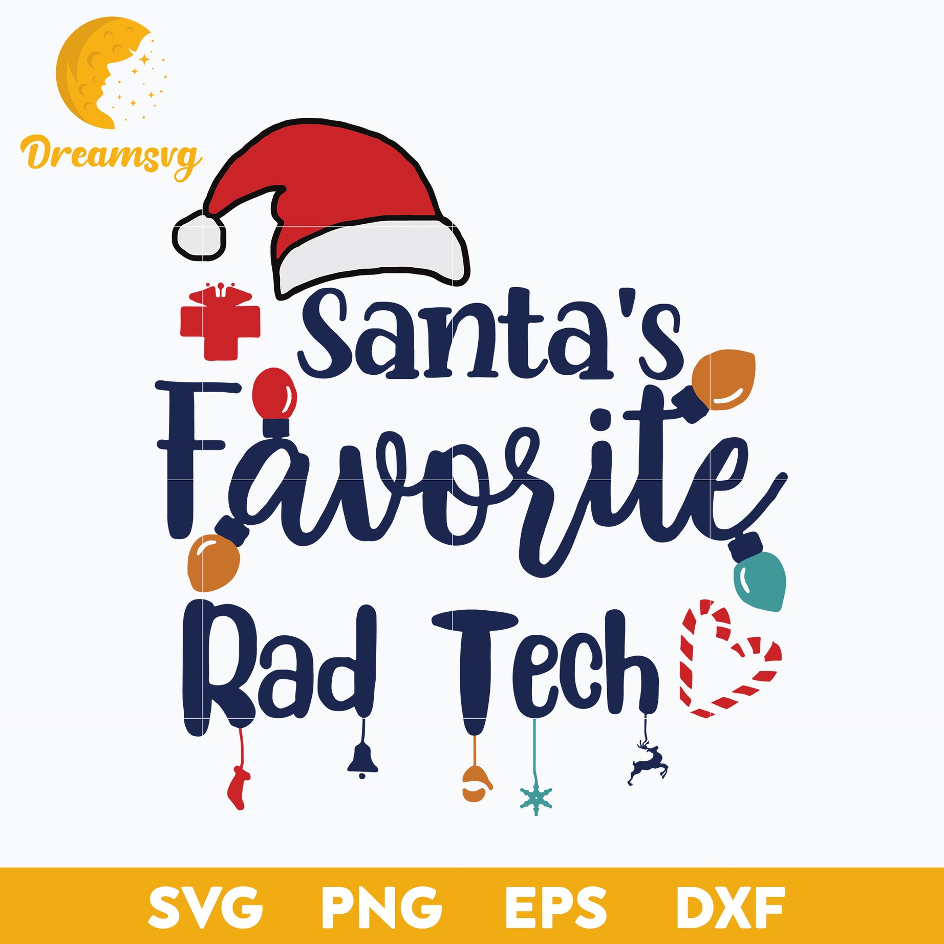 Santa's Favorite Rad Tech SVG, Christmas SVG, PNG DXF EPS Digital File.