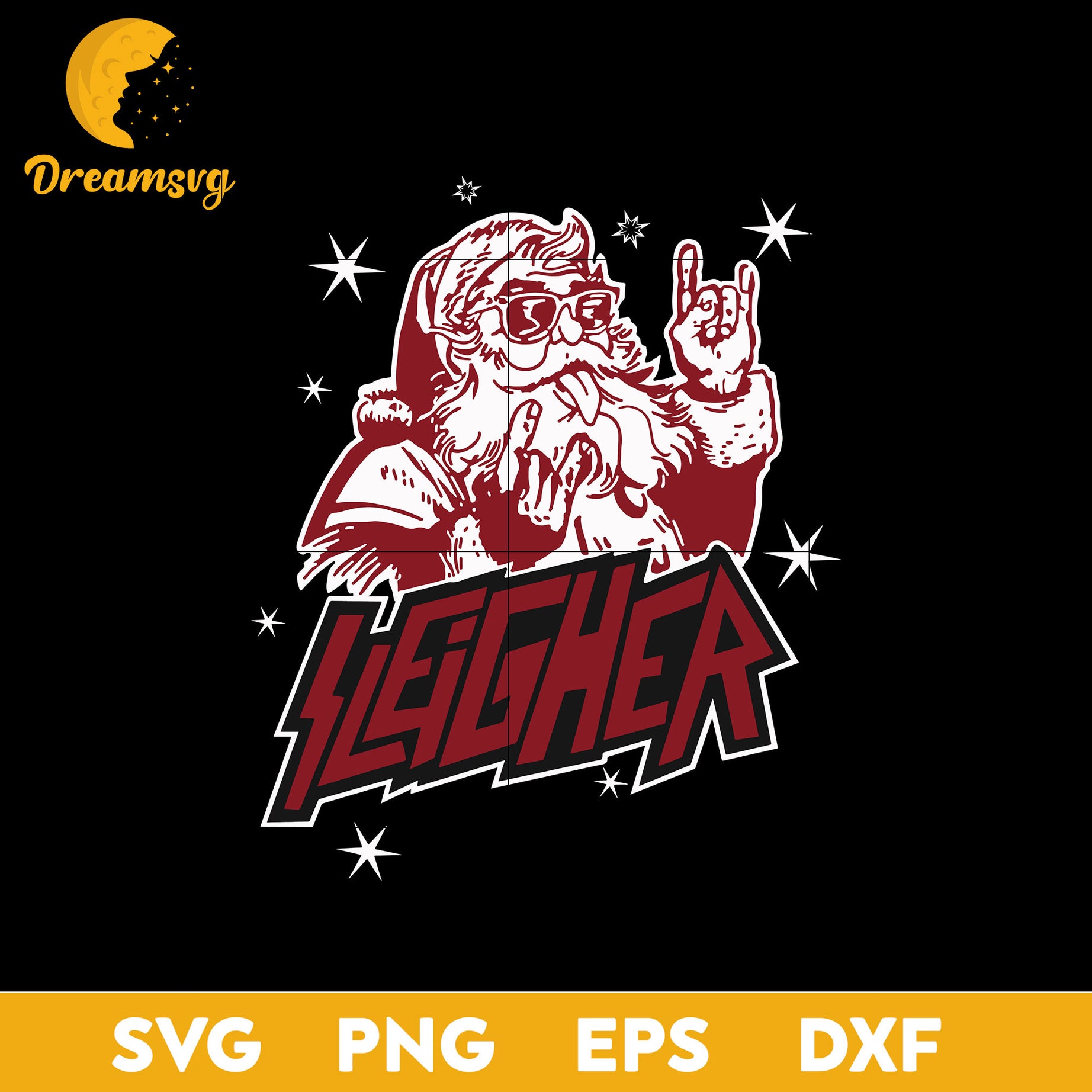 Sleigher Santa Christmas SVG, Christmas SVG, PNG DXF EPS Digital File.