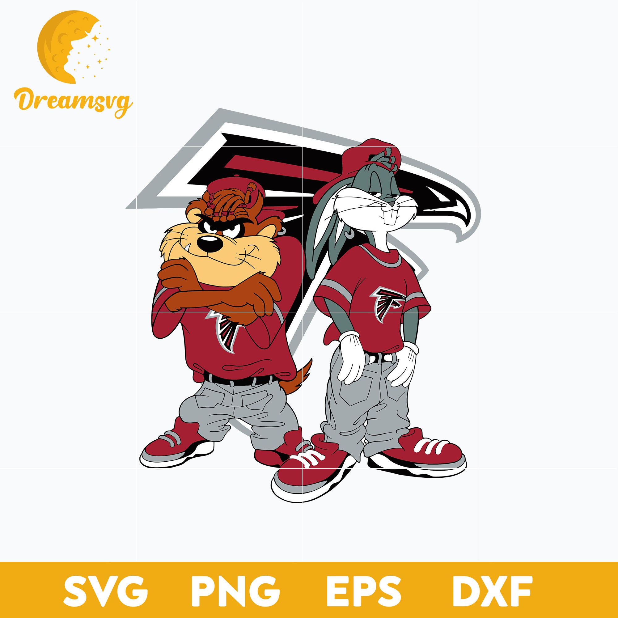 Taz and Bugs Kriss Kross Atlanta Falcons Svg,  Atlanta Falcons Svg, Png, Dxf, Eps File