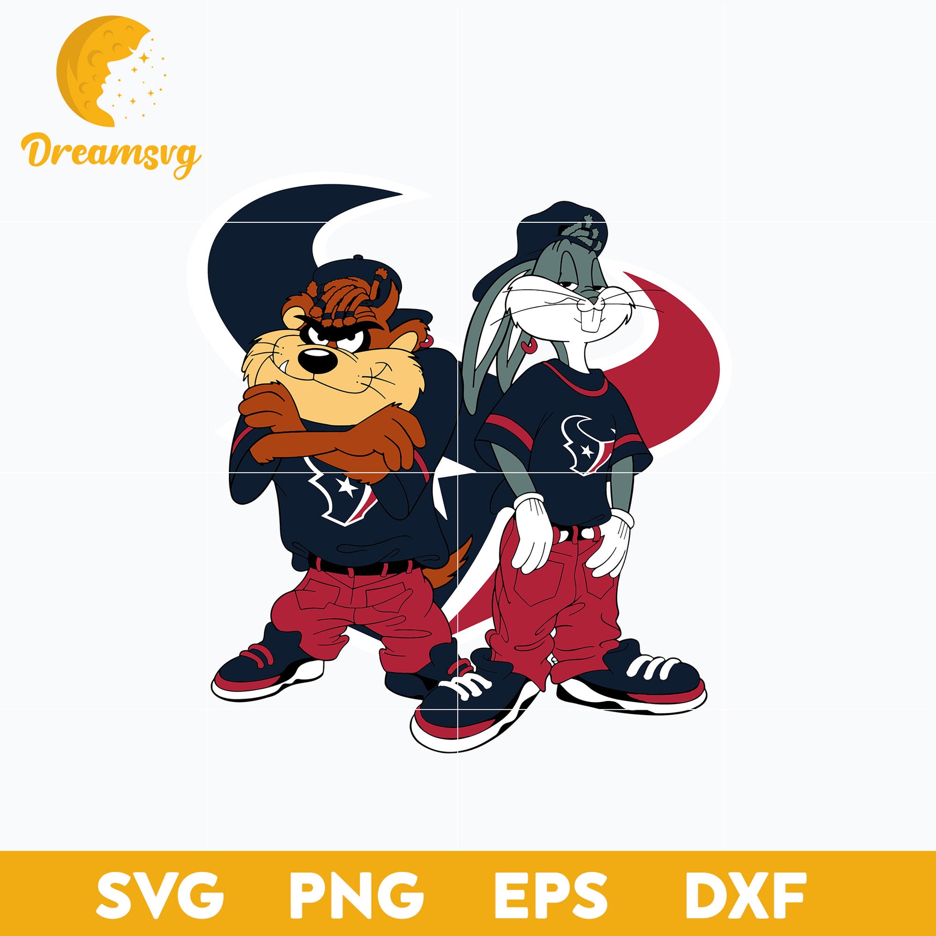 Taz and Bugs Kriss Kross Houston Texans Svg, Houston Texans Svg, Png, Dxf, Eps File