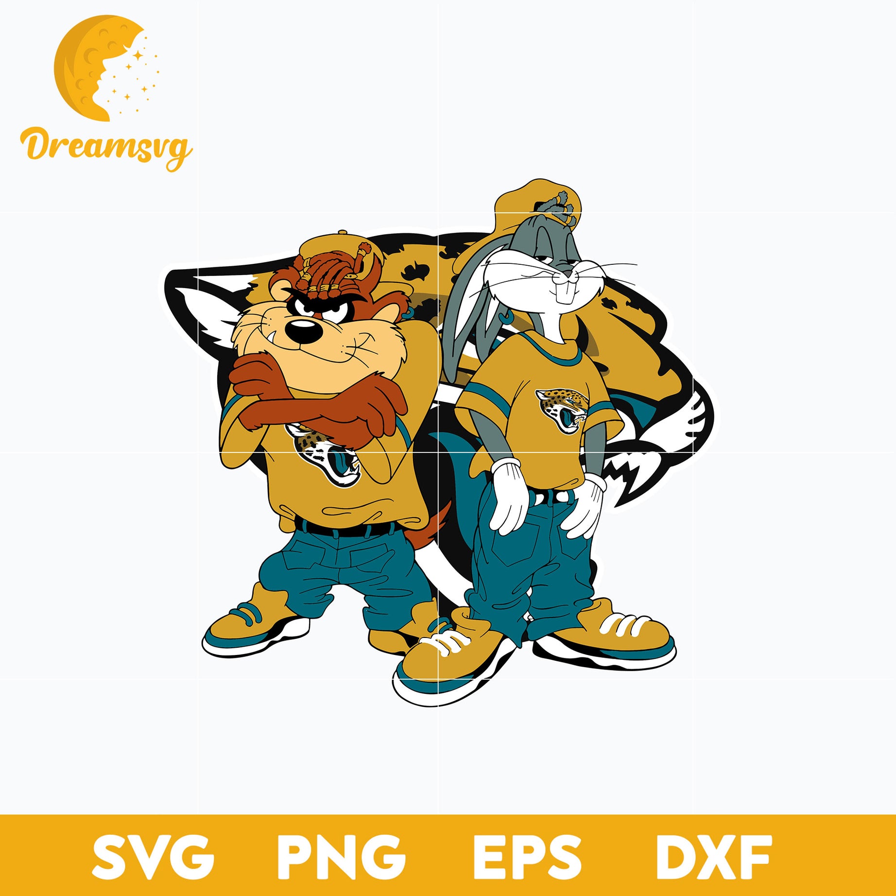 Taz and Bugs Kriss Kross Jacksonville Jaguars Svg, Jacksonville Jaguars Svg, Png, Dxf, Eps File