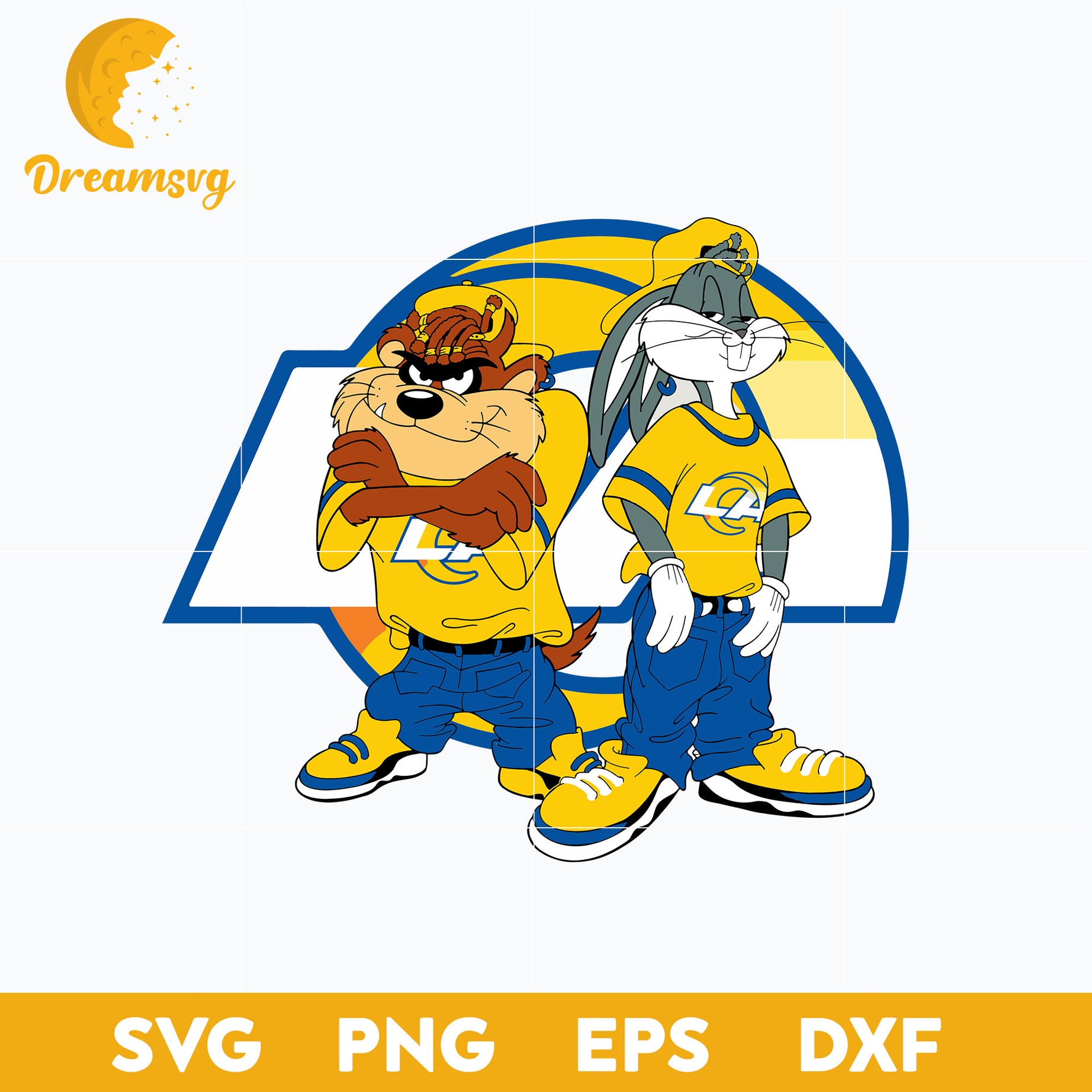 Taz and Bugs Kriss Kross Los Angeles Rams Svg, Los Angeles Rams Svg, Png, Dxf, Eps File
