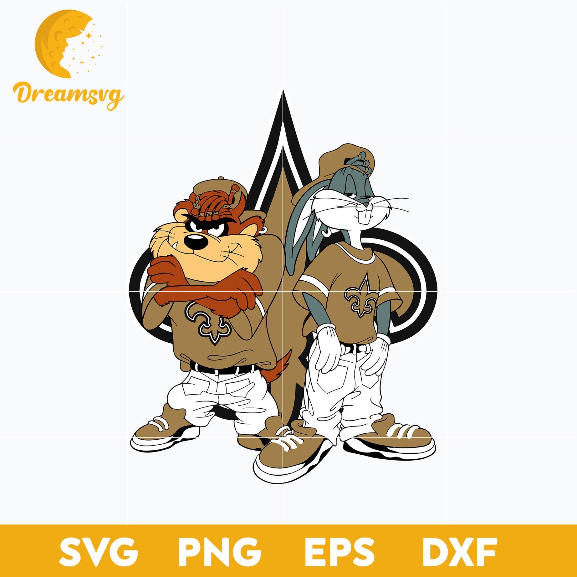 Taz and Bugs Kriss Kross New Orleans Saints Svg, New Orleans Saints Svg, Png, Dxf, Eps File