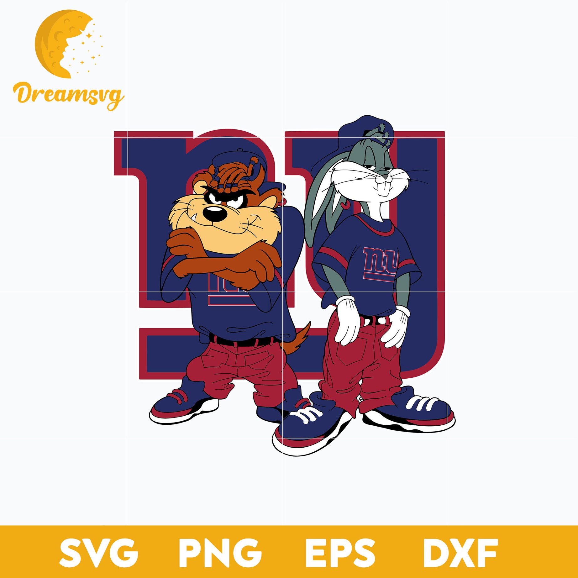 Taz and Bugs Kriss Kross New York Giants Svg, New York Giants Svg, Png, Dxf, Eps File