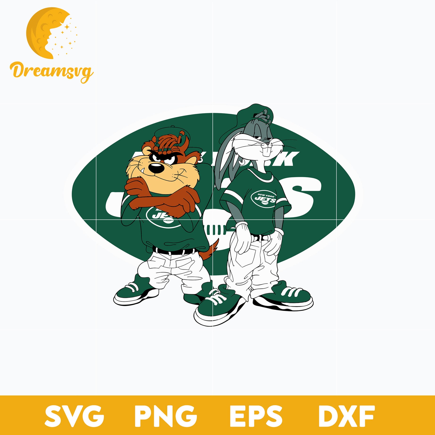 Taz and Bugs Kriss Kross New York Jets Svg, New York Jets Svg, Png, Dxf, Eps File