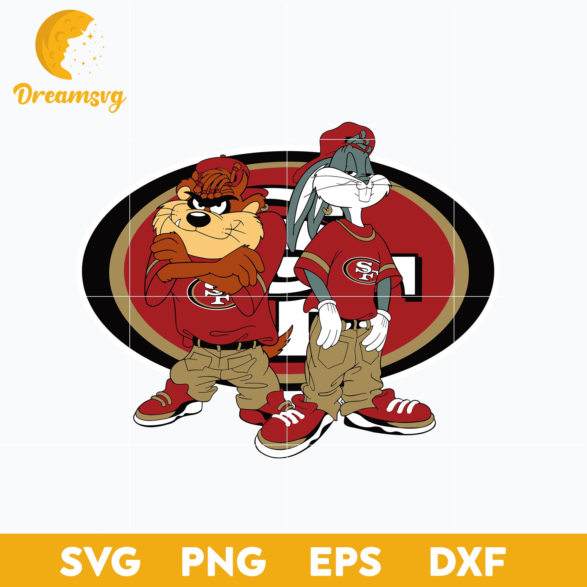 Taz and Bugs Kriss Kross San Francisco 49ers Svg, San Francisco 49ers ...