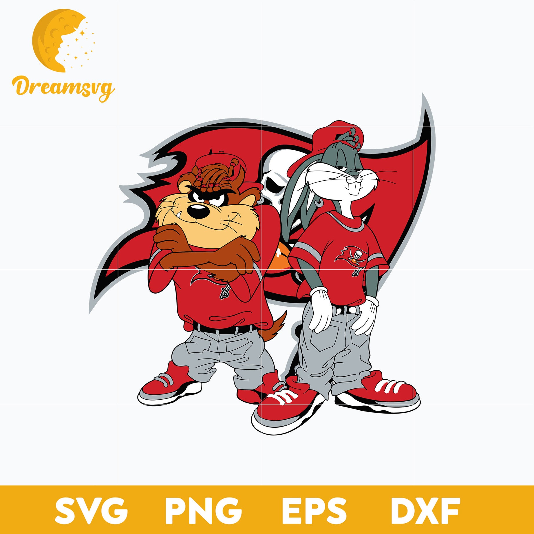 Taz and Bugs Kriss Kross Tampa Bay Buccaneers Svg, Tampa Bay Buccaneers Svg, Png, Dxf, Eps File