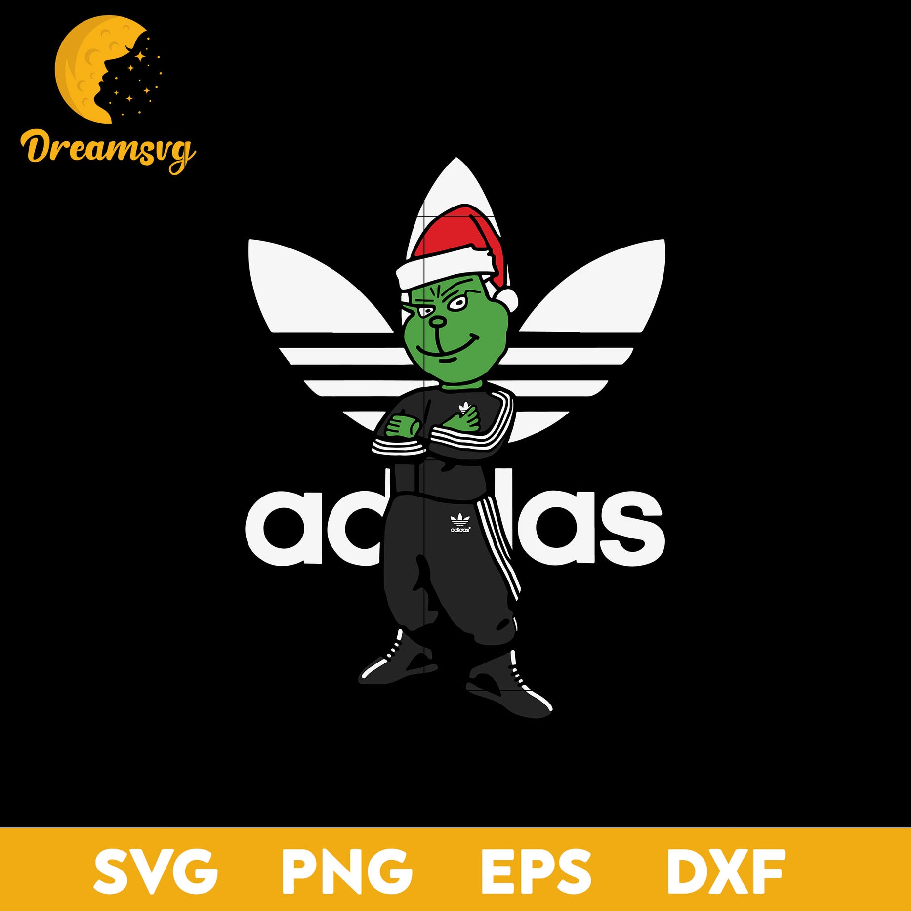 The Grinch Santa Adidas Christmas SVG, Christmas SVG, PNG DXF EPS Digital File.