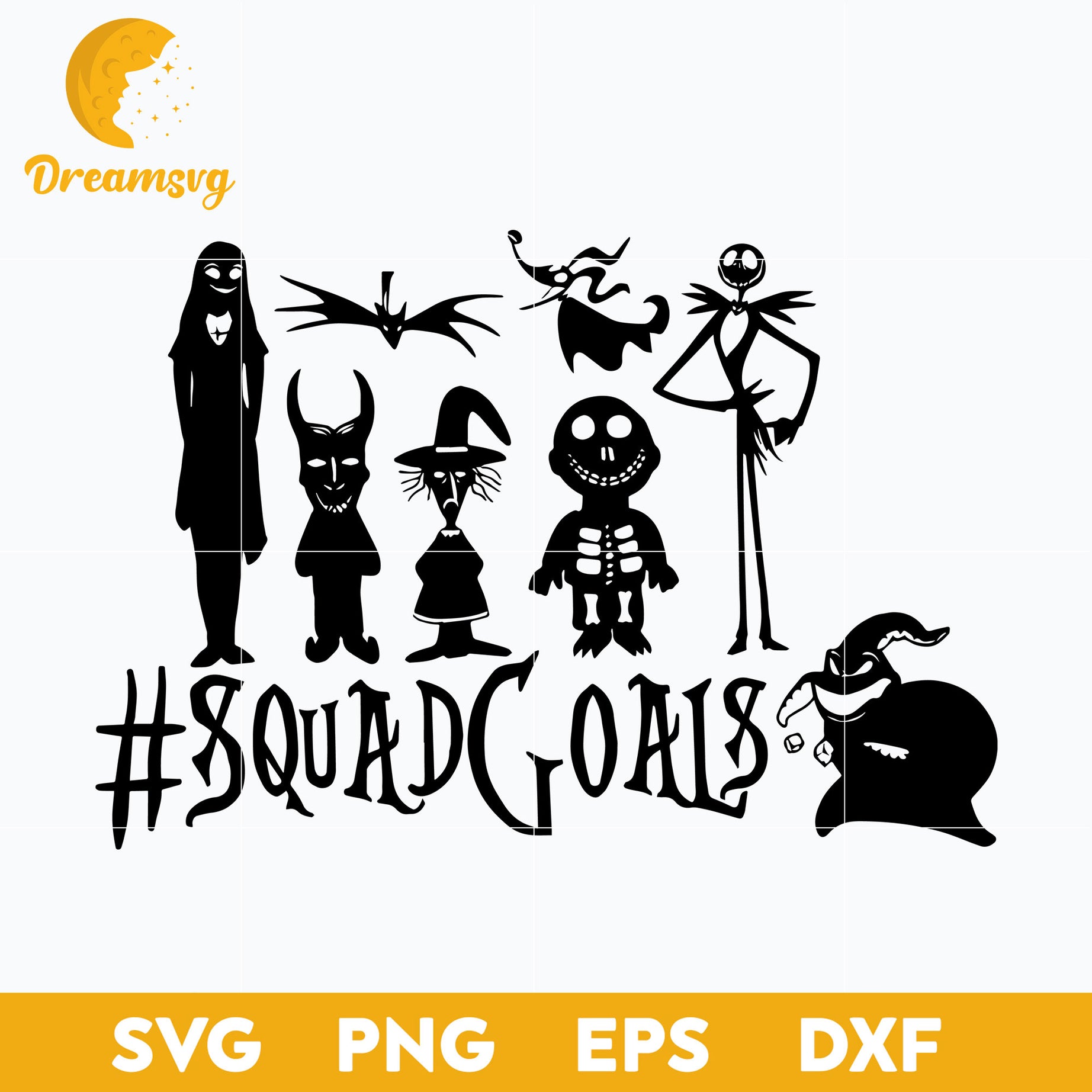 The Nightmare Before Christmas Squad Goals SVG, Christmas SVG, PNG DXF EPS Digital File.
