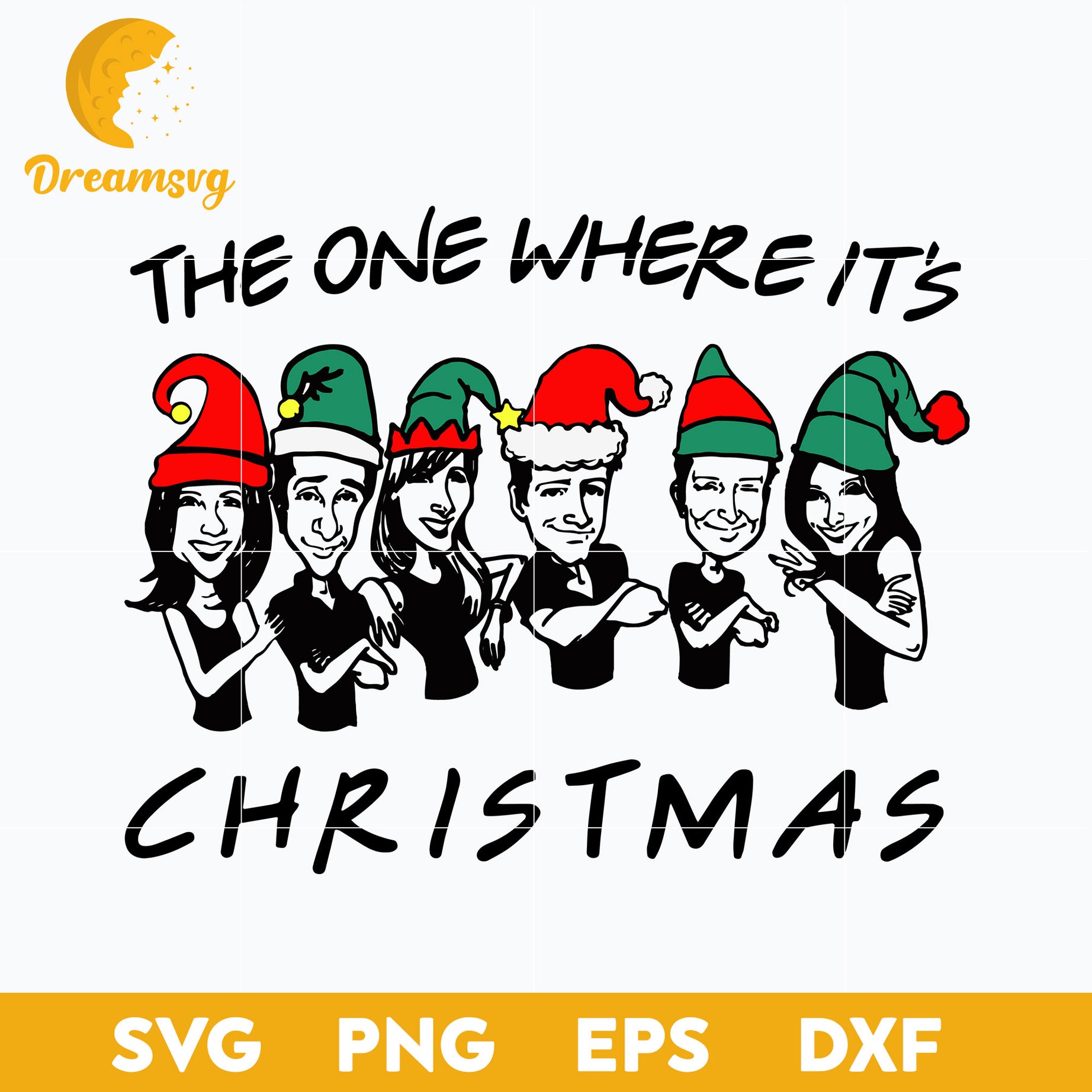 The One Where It's Christmas Friends TV show SVG, Christmas SVG, PNG DXF EPS Digital File.