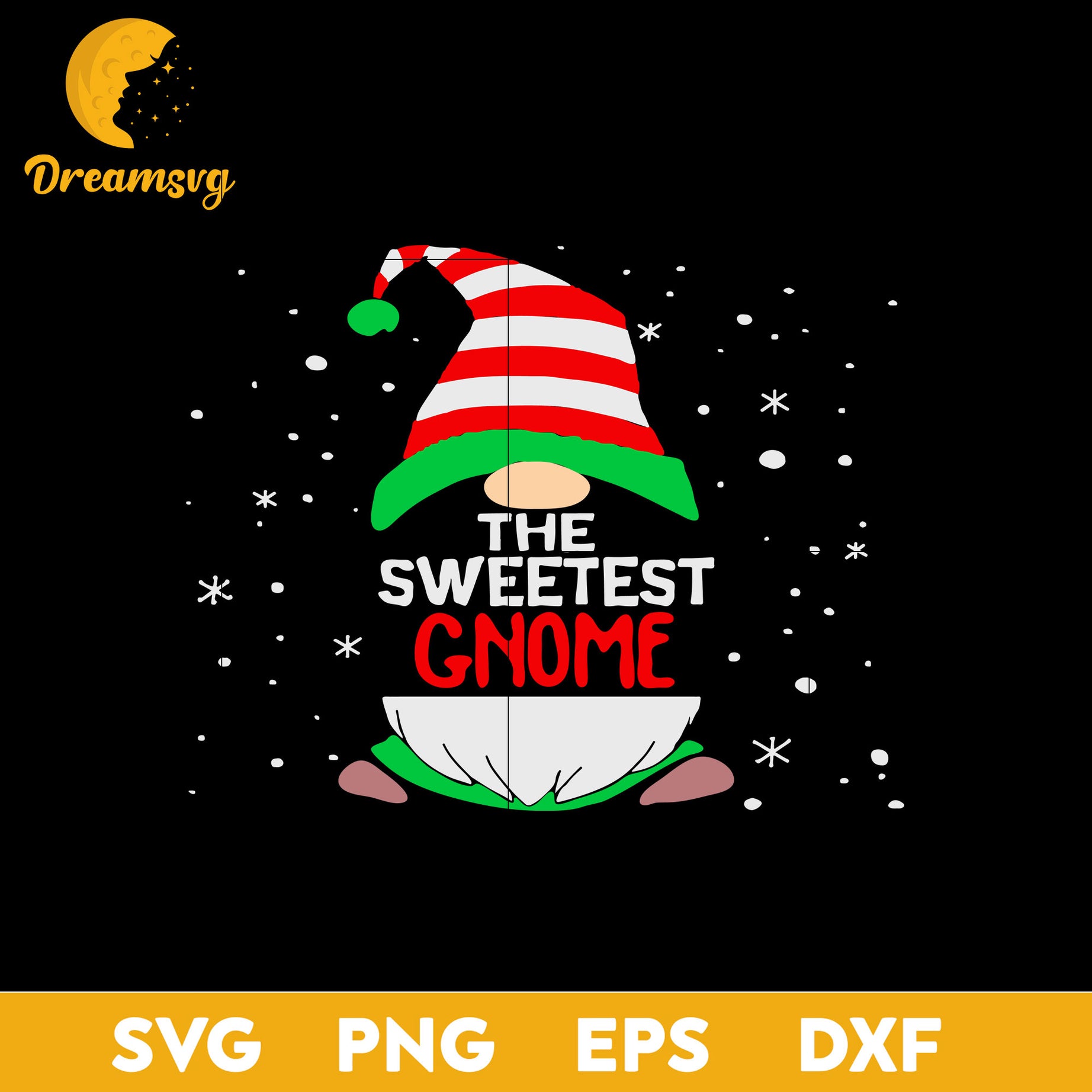 The Sweetest Gnome Christmas SVG, Christmas SVG, PNG DXF EPS Digital File.