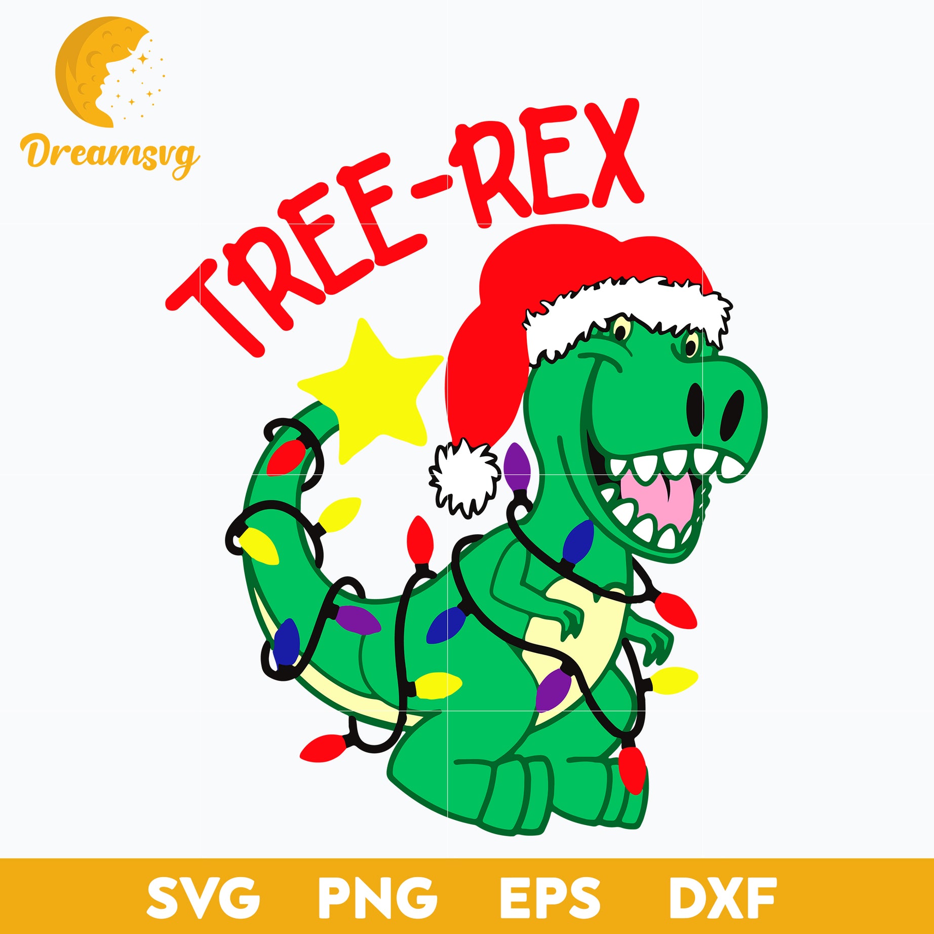 Tree Rex Christmas SVG, Christmas SVG, PNG DXF EPS Digital File.