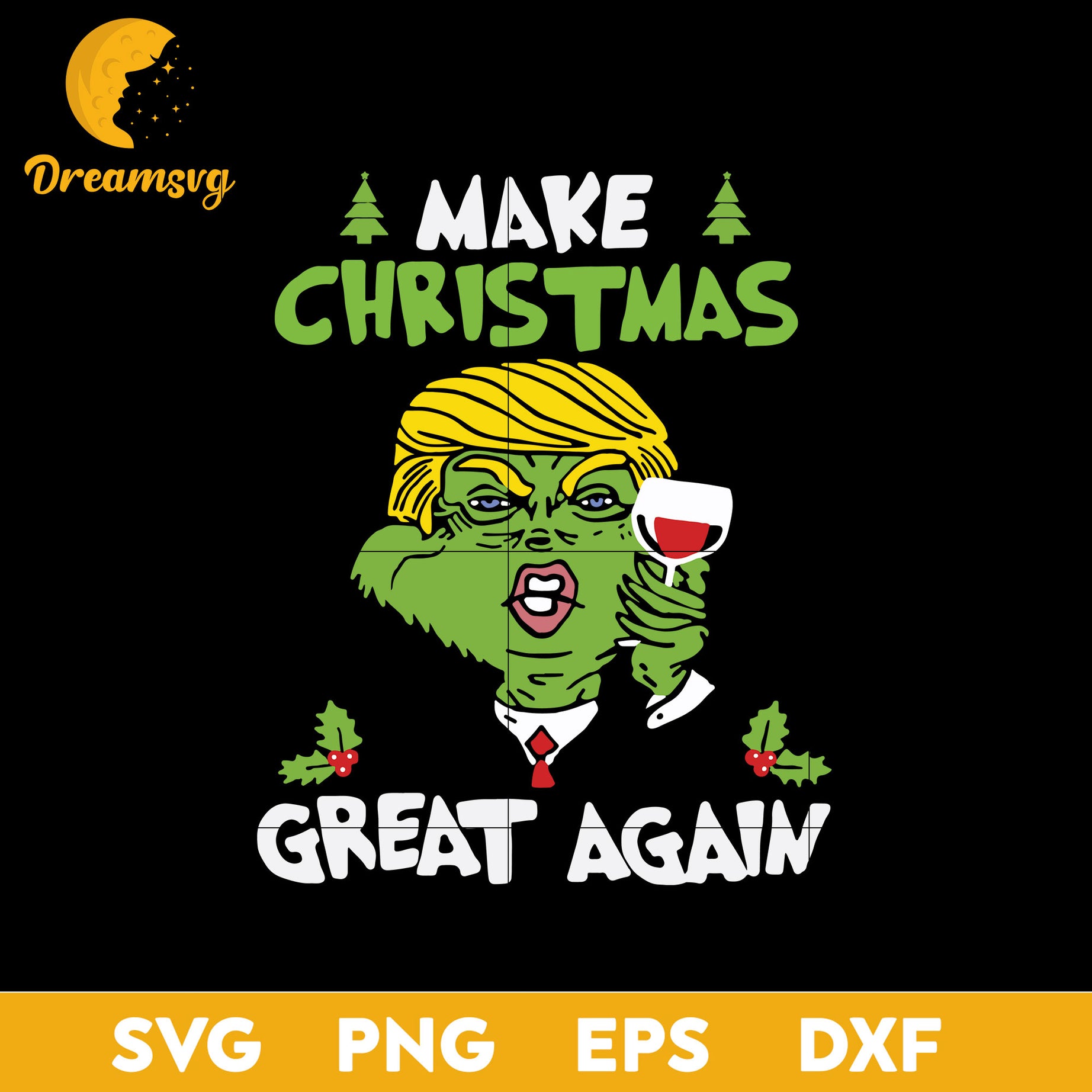 Trump Make Christmas Great  Again SVG, Christmas SVG, PNG DXF EPS Digital File.