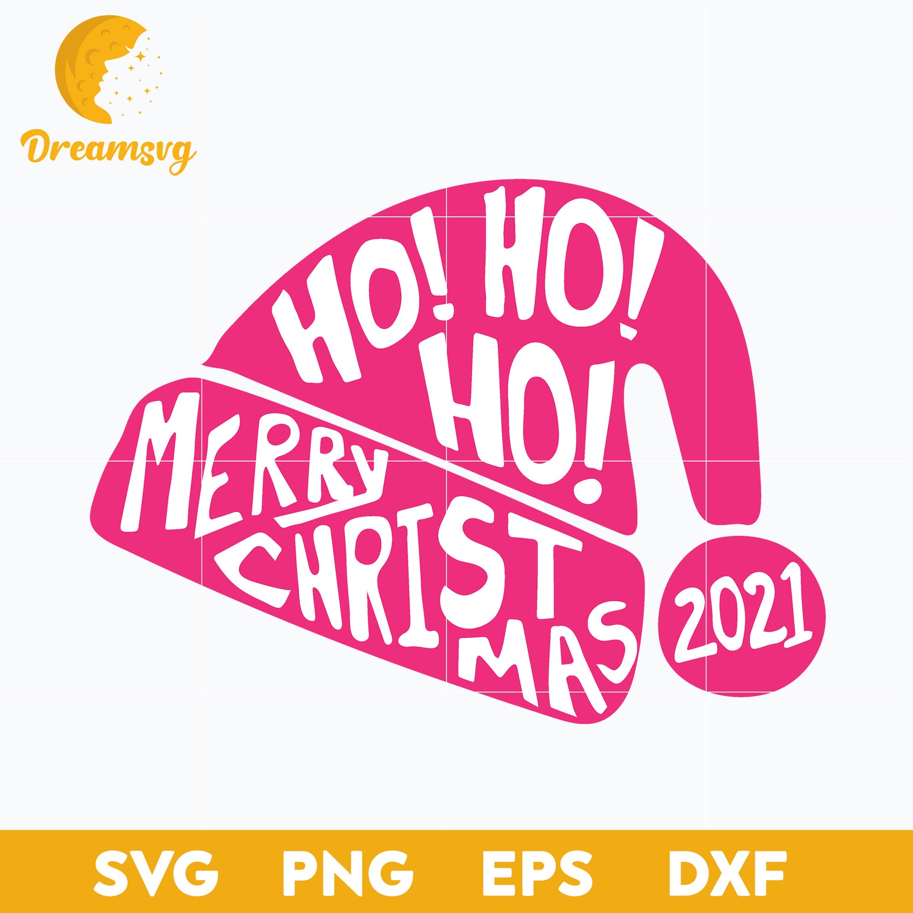 Vintage Ho! Ho! Ho! Marry Christmas 2021 Santa Hat SVG, Christmas SVG, PNG DXF EPS Digital File.