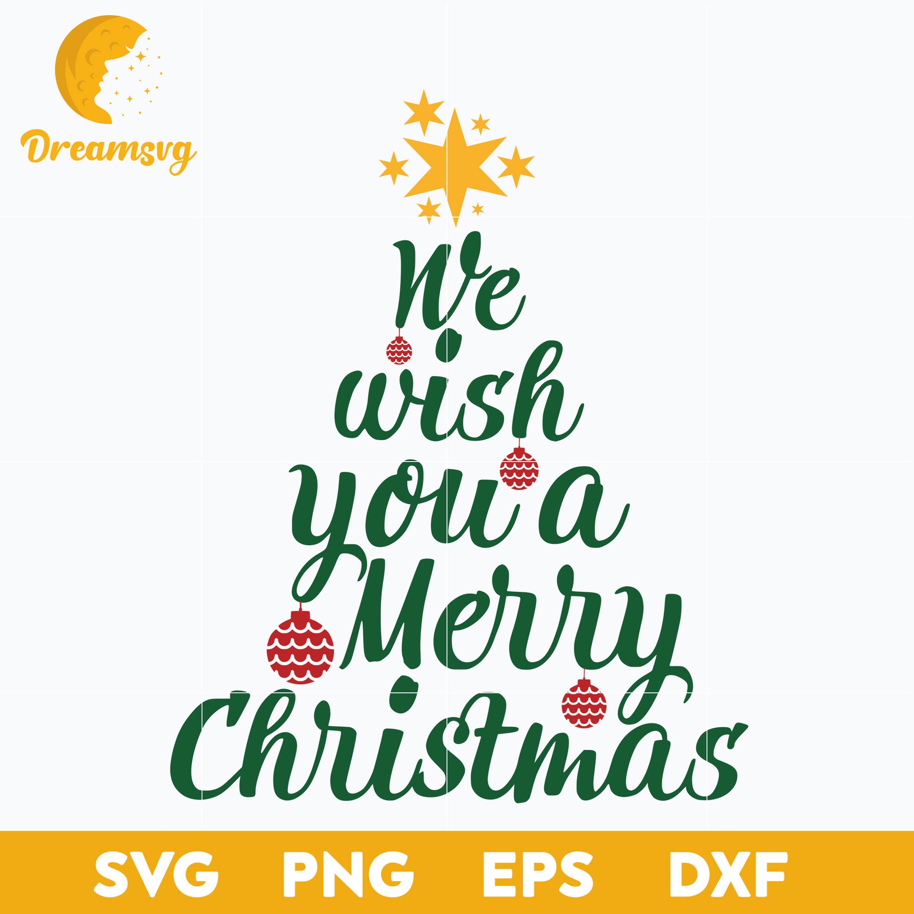 We wish you a Merry Christmas Tree SVG, Christmas SVG, PNG DXF EPS Digital File.