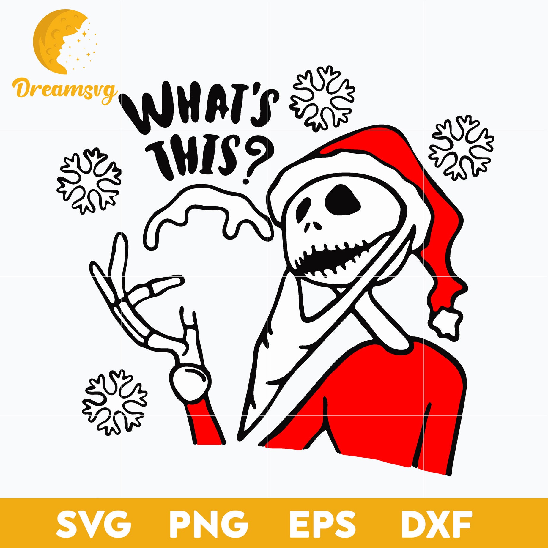 What This Jack Skellington Christmas SVG, Christmas SVG, PNG DXF EPS Digital File.
