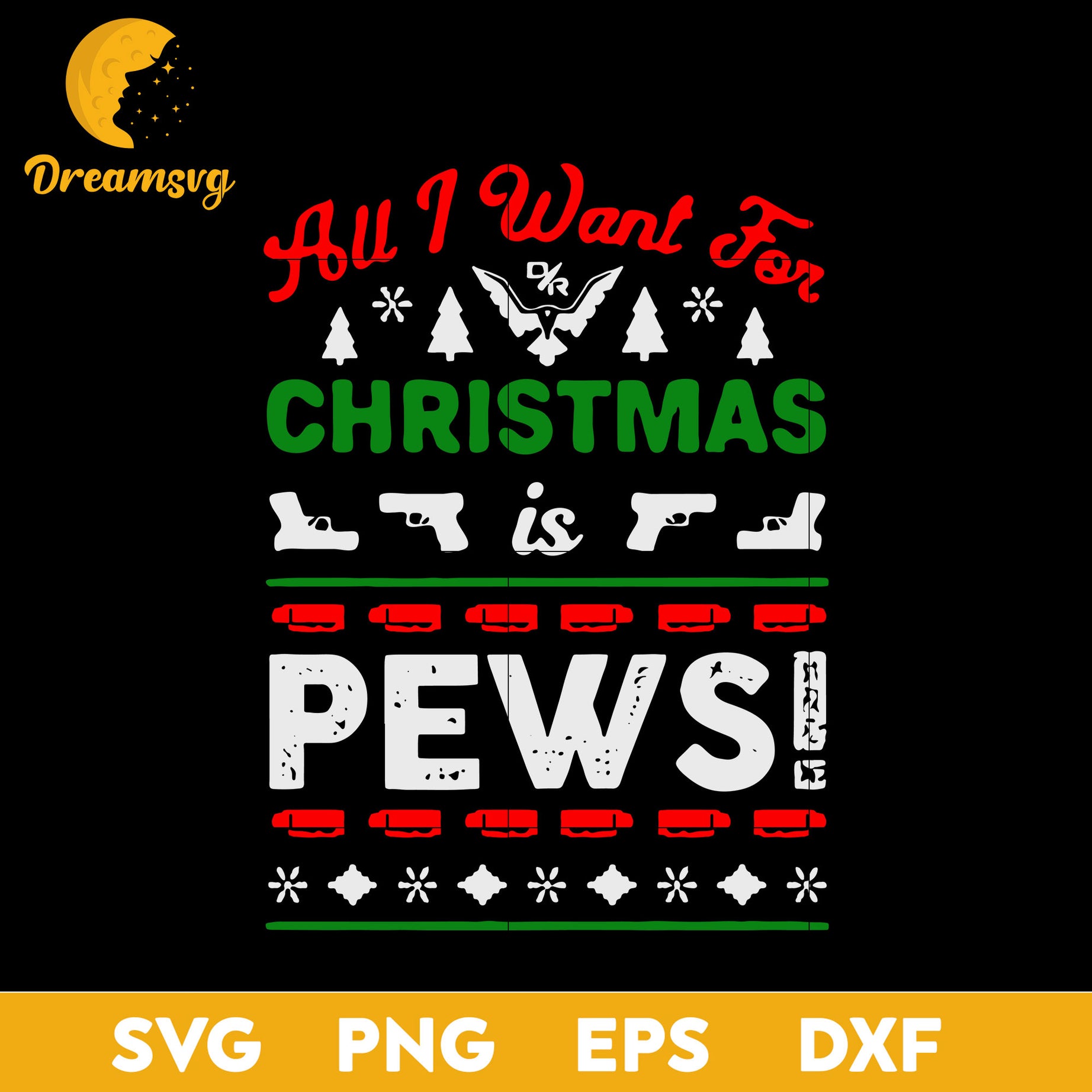 All I Want For Christmas Pews SVG