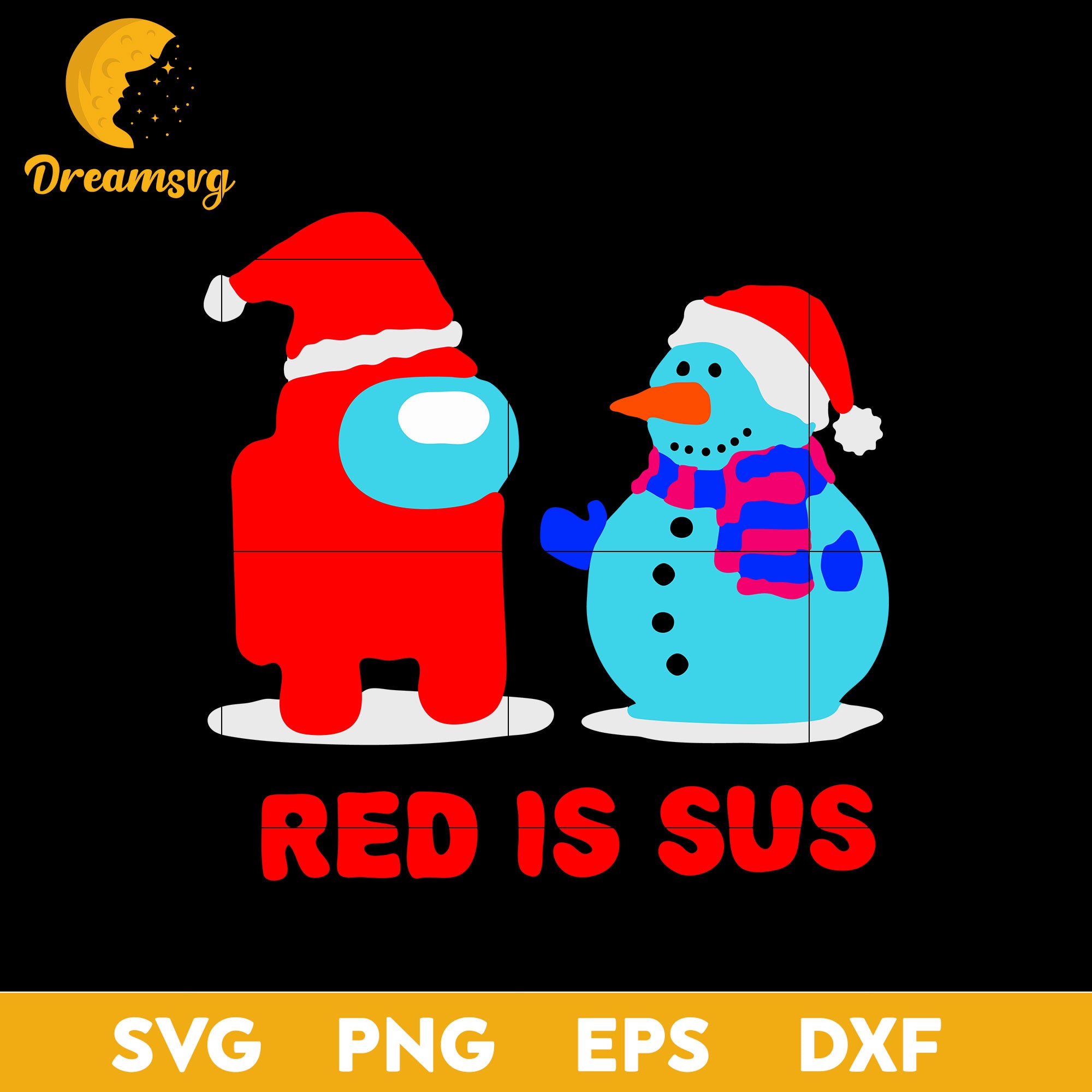 Among Red Is Sus Christmas With Us SVG, Christmas SVG, PNG DXF EPS Dig ...