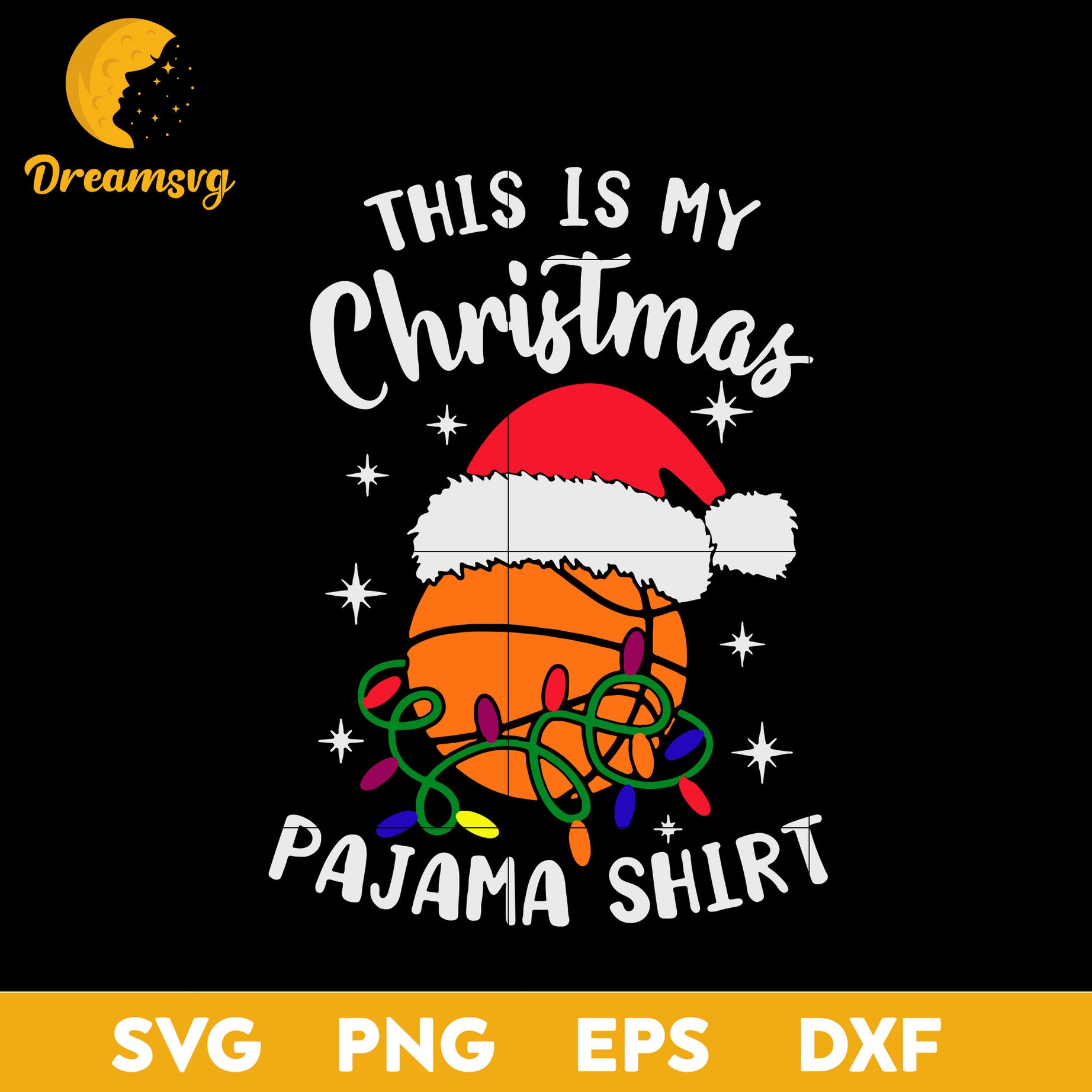 basketball Santa Hat Christmas SVG