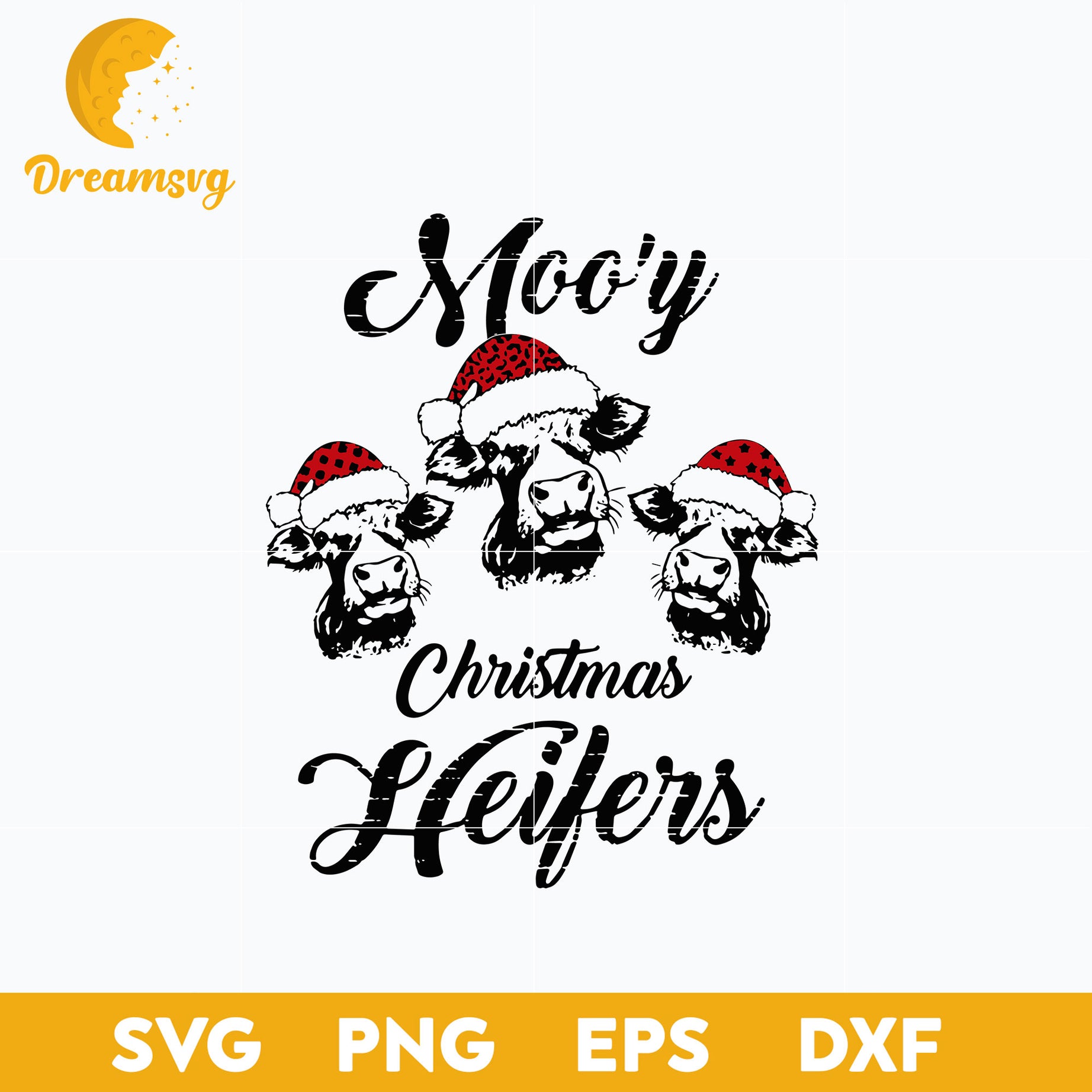 Christmas Heifers SVG, Christmas SVG, PNG DXF EPS Digital File.