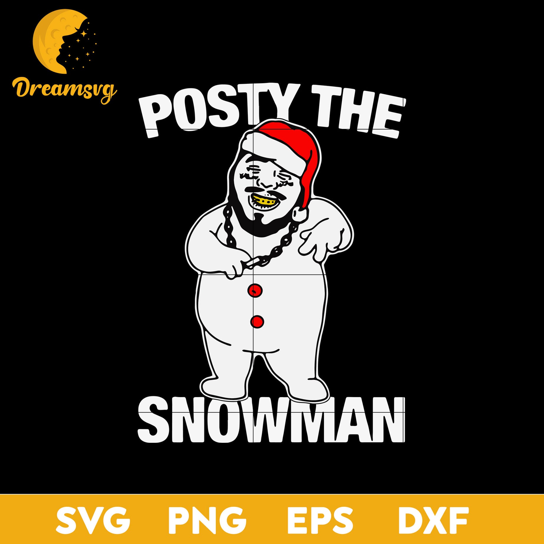 Posty The Snowman SVG, Christmas SVG, PNG DXF EPS Digital File.