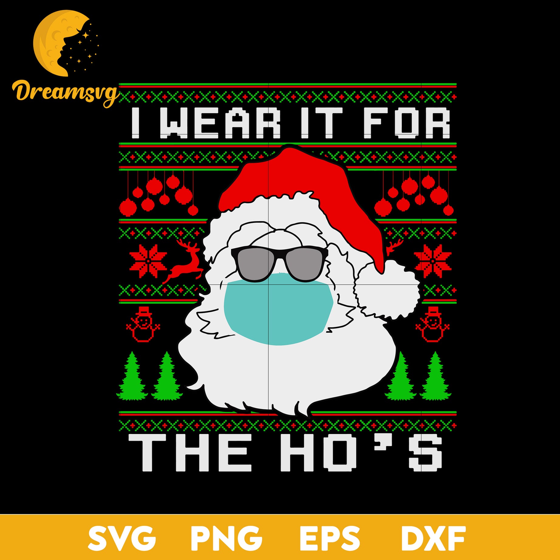 Santa Claus Face Mask SVG, Christmas SVG, PNG DXF EPS Digital File.