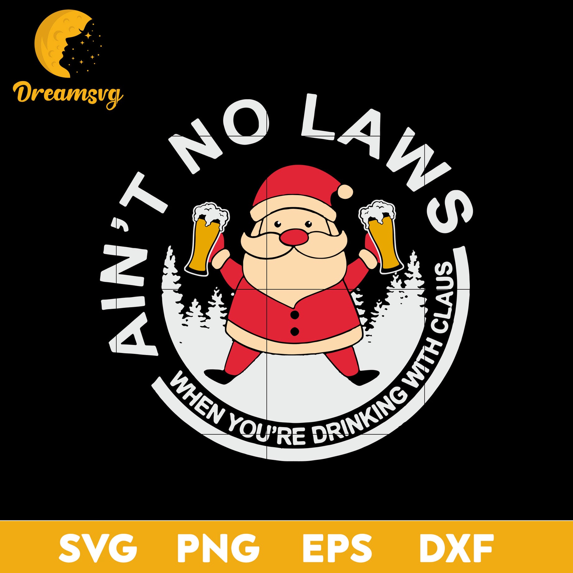 Santa Drink Beer SVG, Christmas SVG, PNG DXF EPS Digital File.