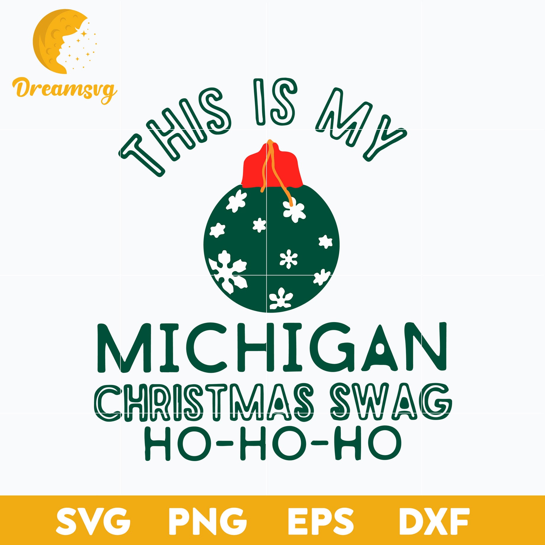 This Is My Michigan Christmas Swag Ho Ho Ho Snowball SVG, Christmas SVG, PNG DXF EPS Digital File.
