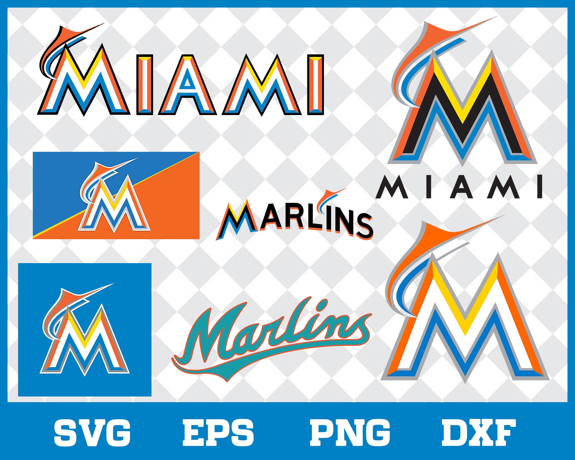Miami Marlins bundle svg, Miami Marlins svg, Marlins svg, Marlins svg for cut, png, dxf, eps digital file MBL30012115