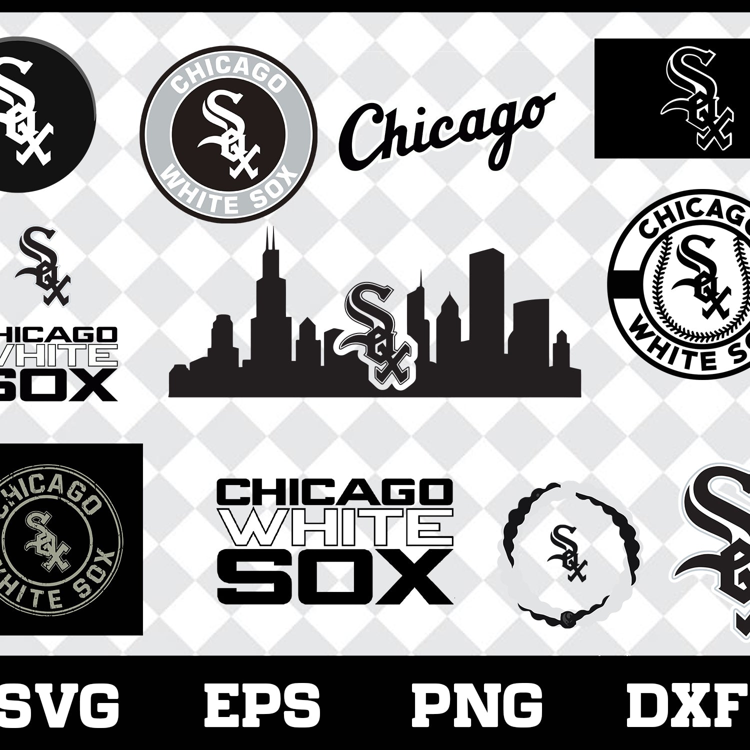 Chicago White Sox bundle svg, Chicago White Sox svg, Sox svg, Sox svg for cut, png, dxf, eps digital file MBL3001216