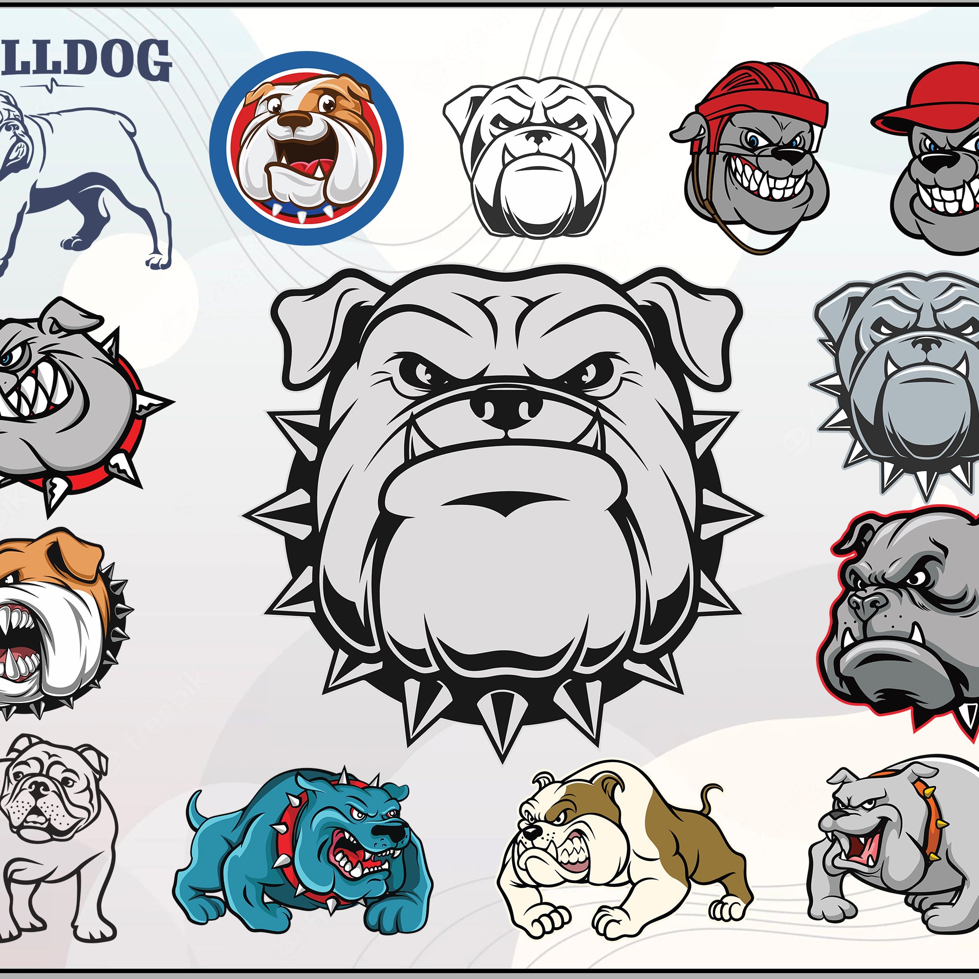 English Bulldog SVG, Bulldogs Svg, Bulldog Stencil, Bulldog Mascot Svg, Dog Face Svg, png, eps, dxf digital download.