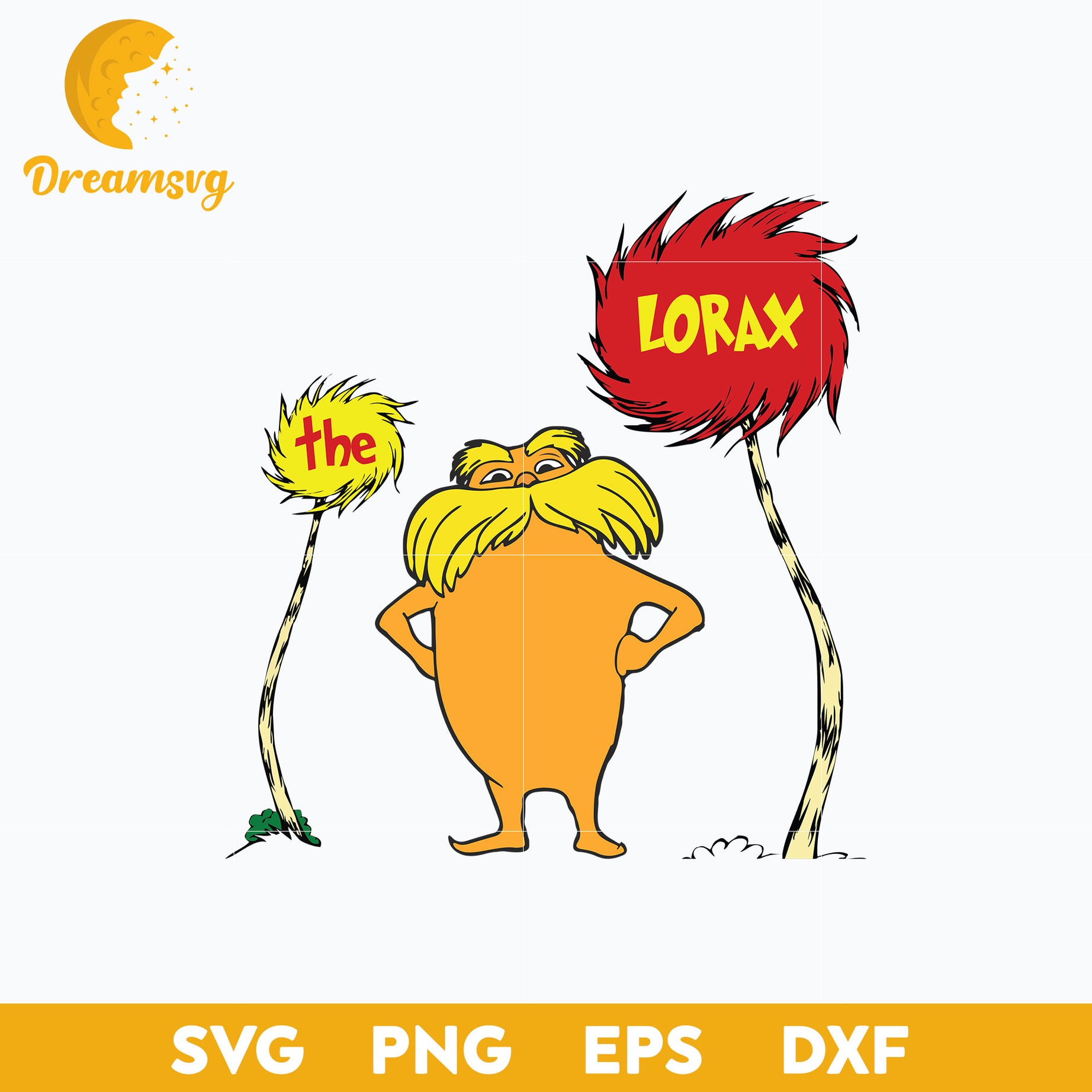 The Lorax SVG, Dr Seuss SVG PNG DXF EPS Digital File